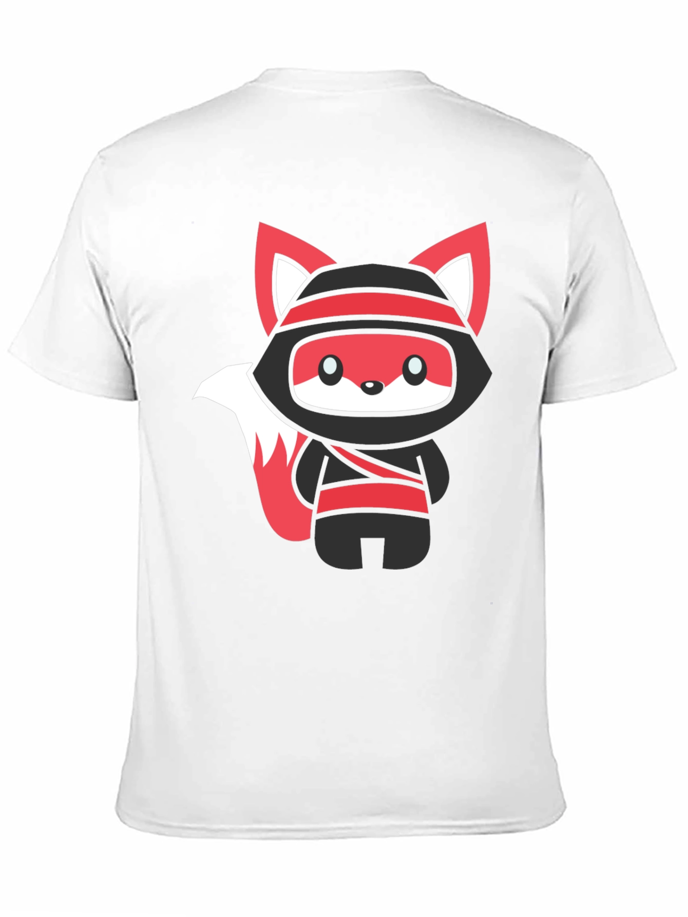 Black Ninja Fox Graphic Black T-Shirt view 11