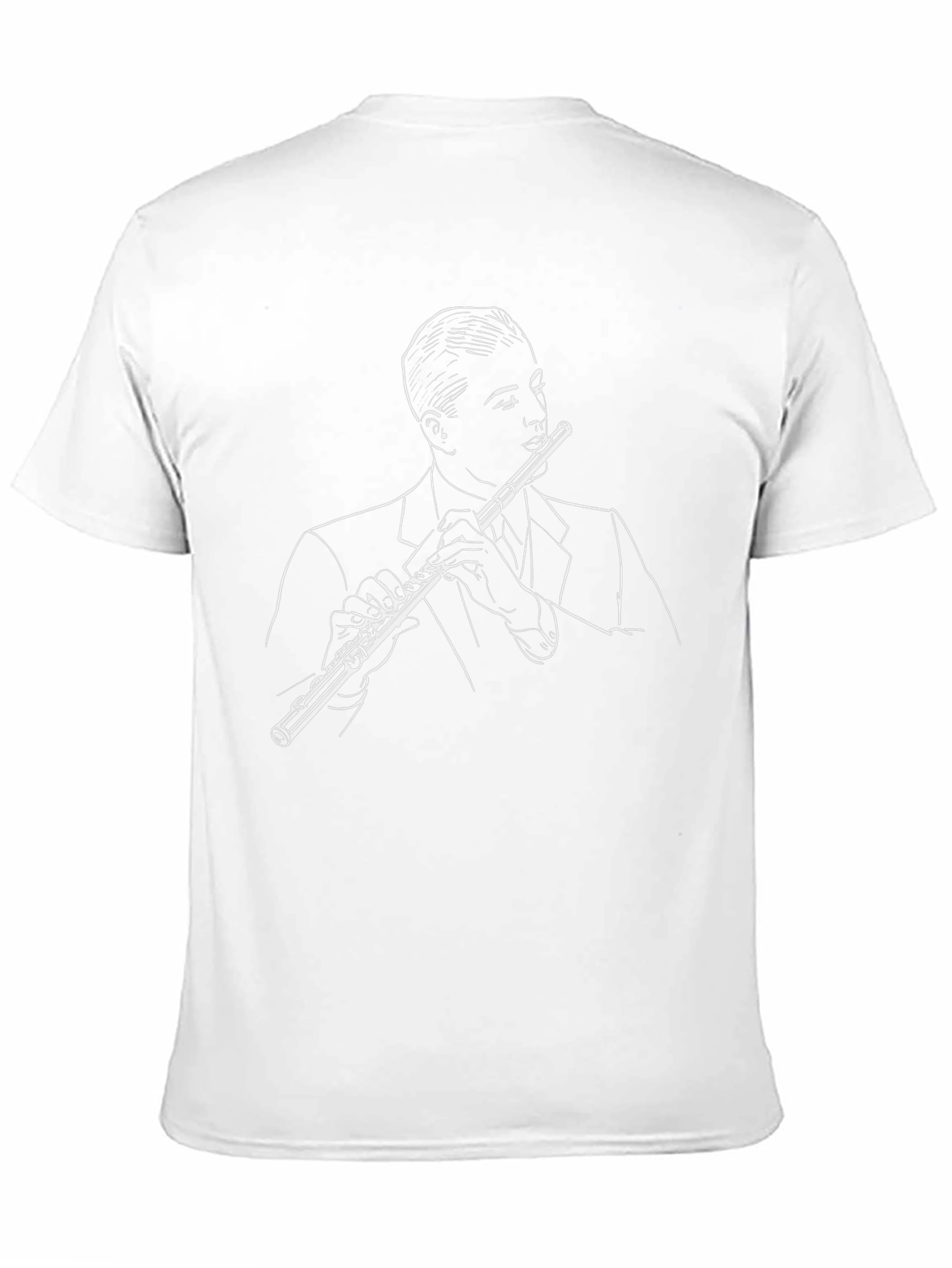 Black Flute Player Graphic Tee - Stylish Musician T-Shirt view 11