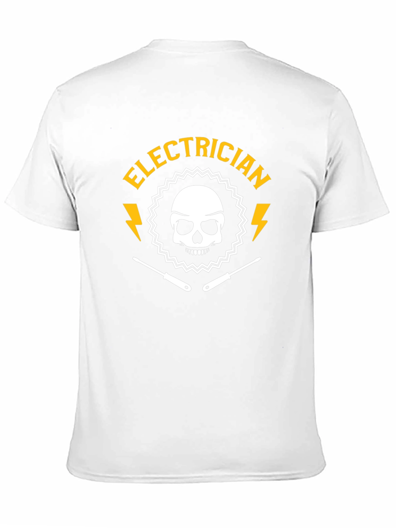 Black Electrician Skull Graphic Black T-Shirt view 11
