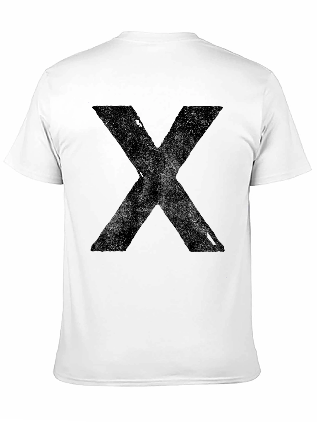 Black Men's Black T-Shirt with Distressed "X" Graphic view 11