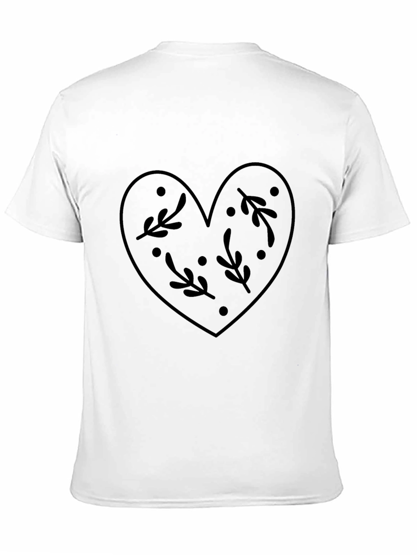 Black Floral Heart Graphic Tee - Men's Black T-Shirt view 11