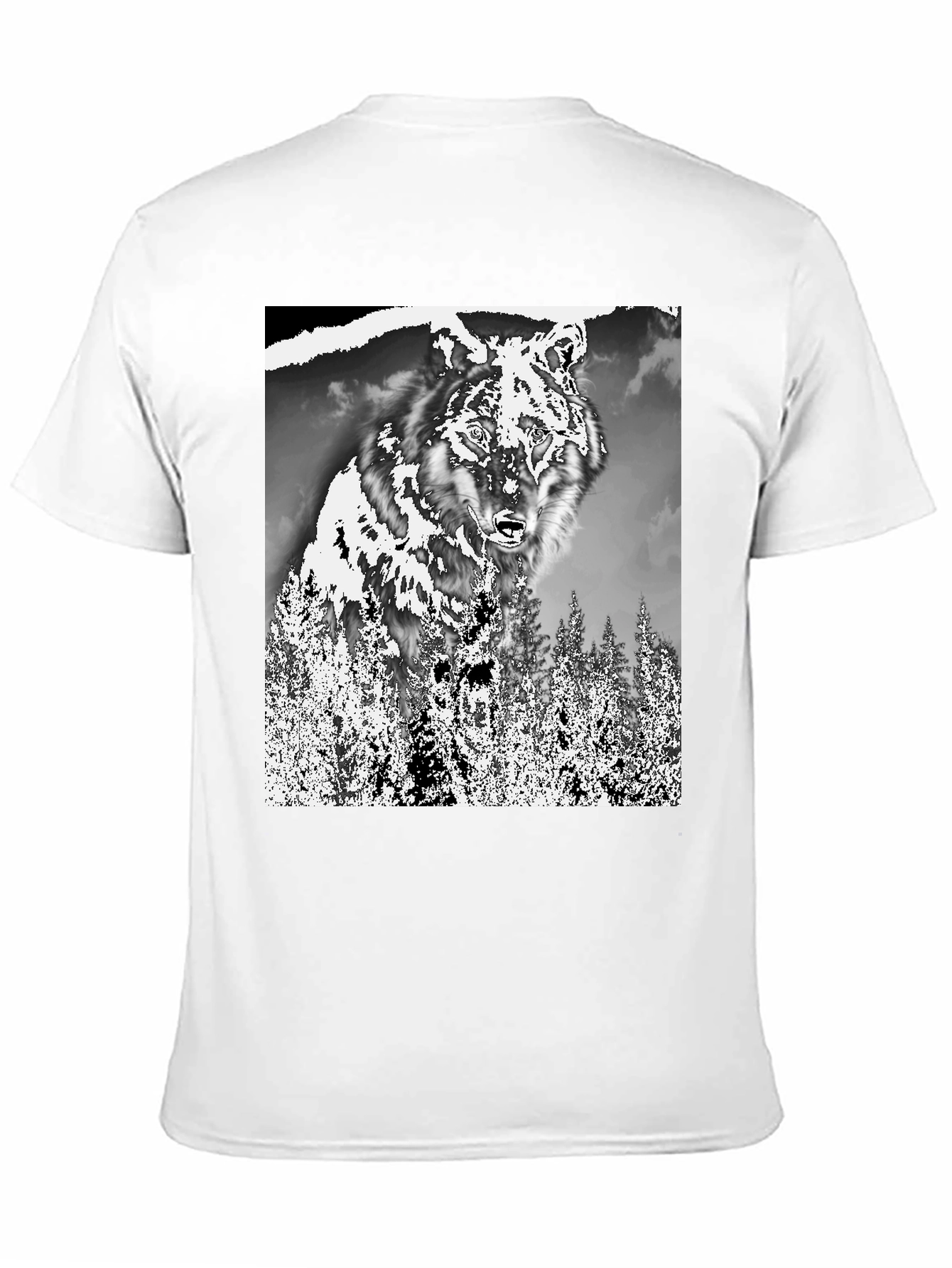 Black Wolf in the Woods Graphic Tee - Black view 11