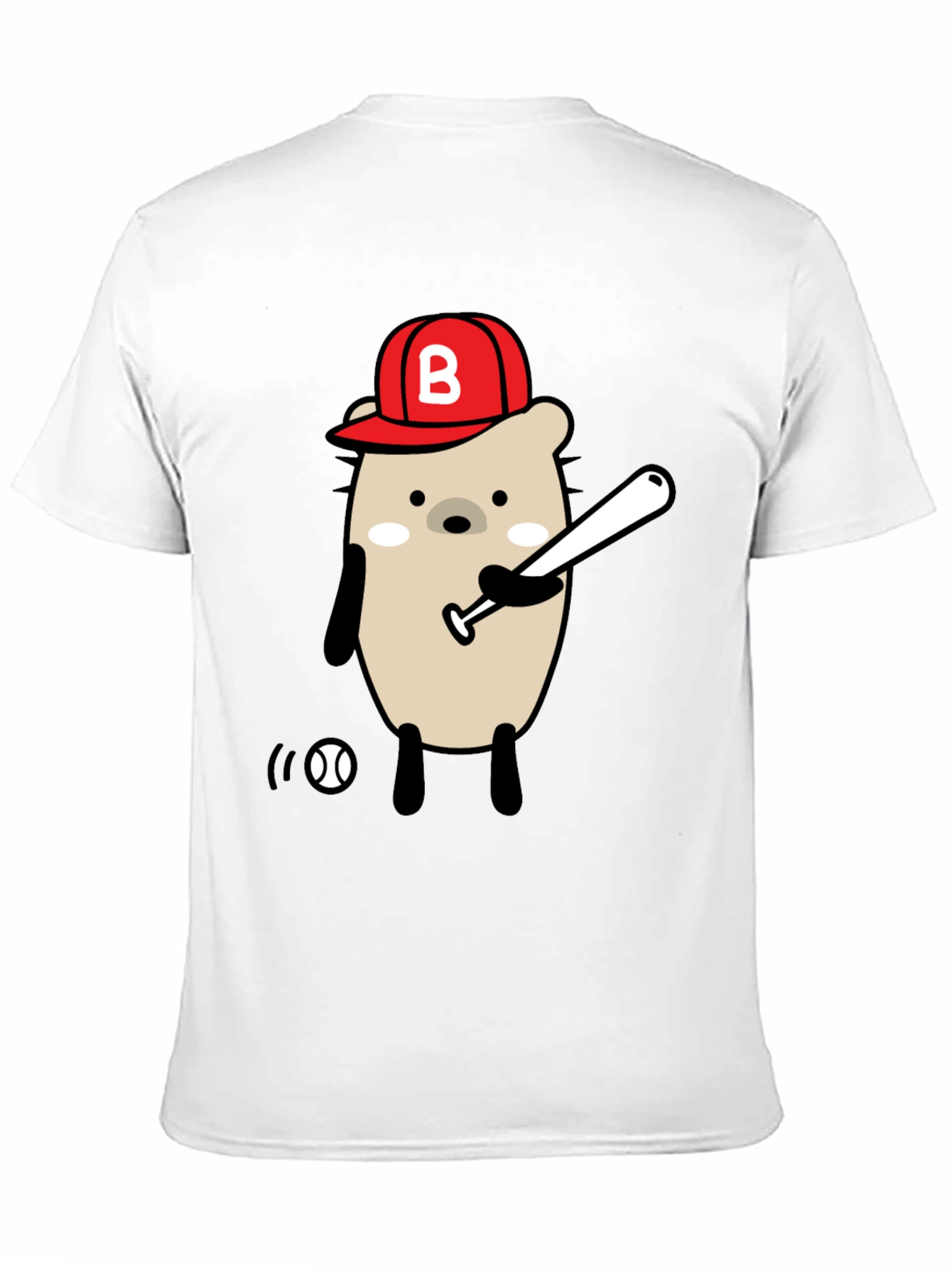 Black Baseball Bear Black T-Shirt view 11