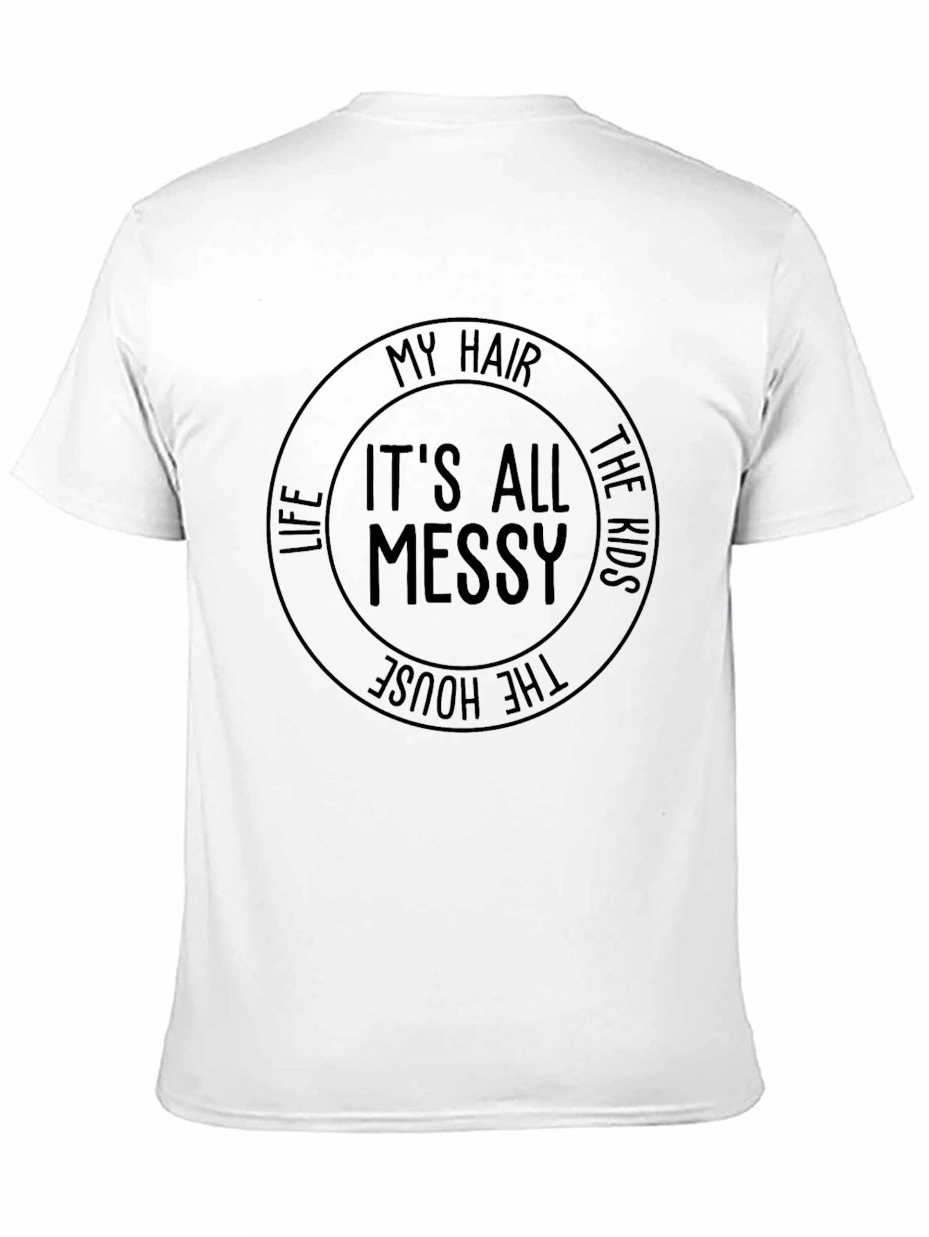 Black Messy Hair, Kids & House T-Shirt - Unisex Graphic Tee view 11