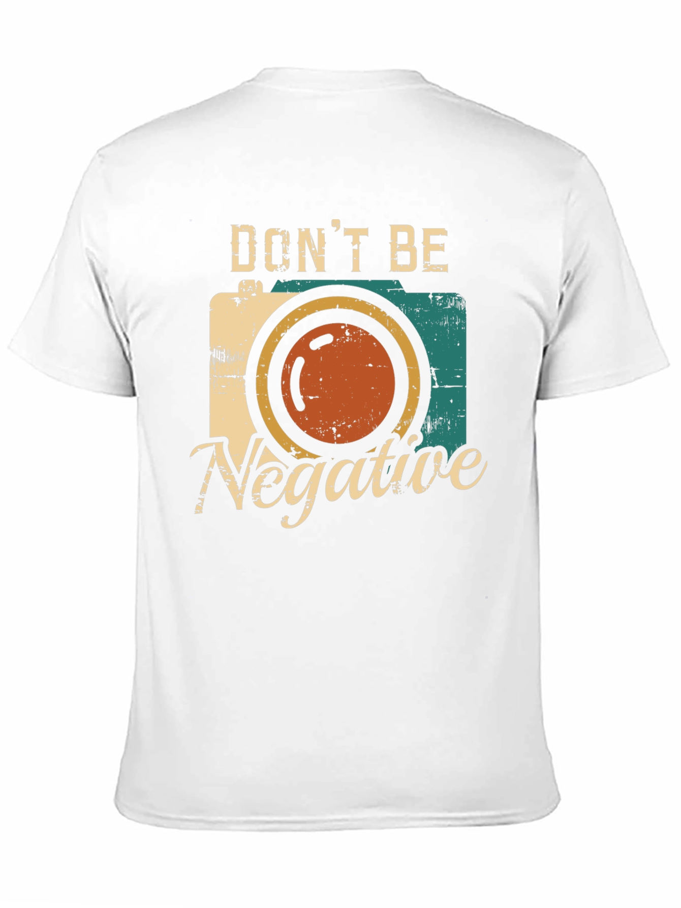 Black Don't Be Negative Retro Camera Graphic T-Shirt view 11
