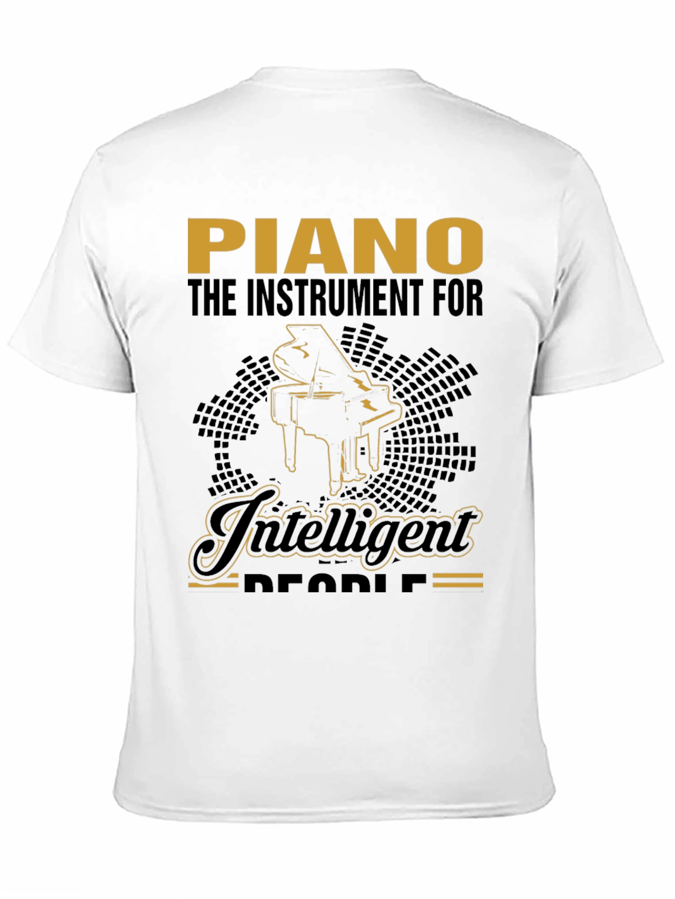 Black Piano Intelligent People Graphic T-Shirt view 11