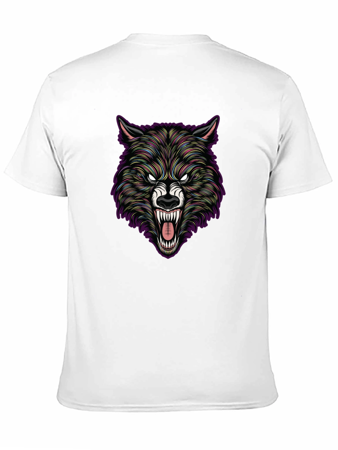 Black Wolf Graphic Print Crew Neck T-Shirt view 11