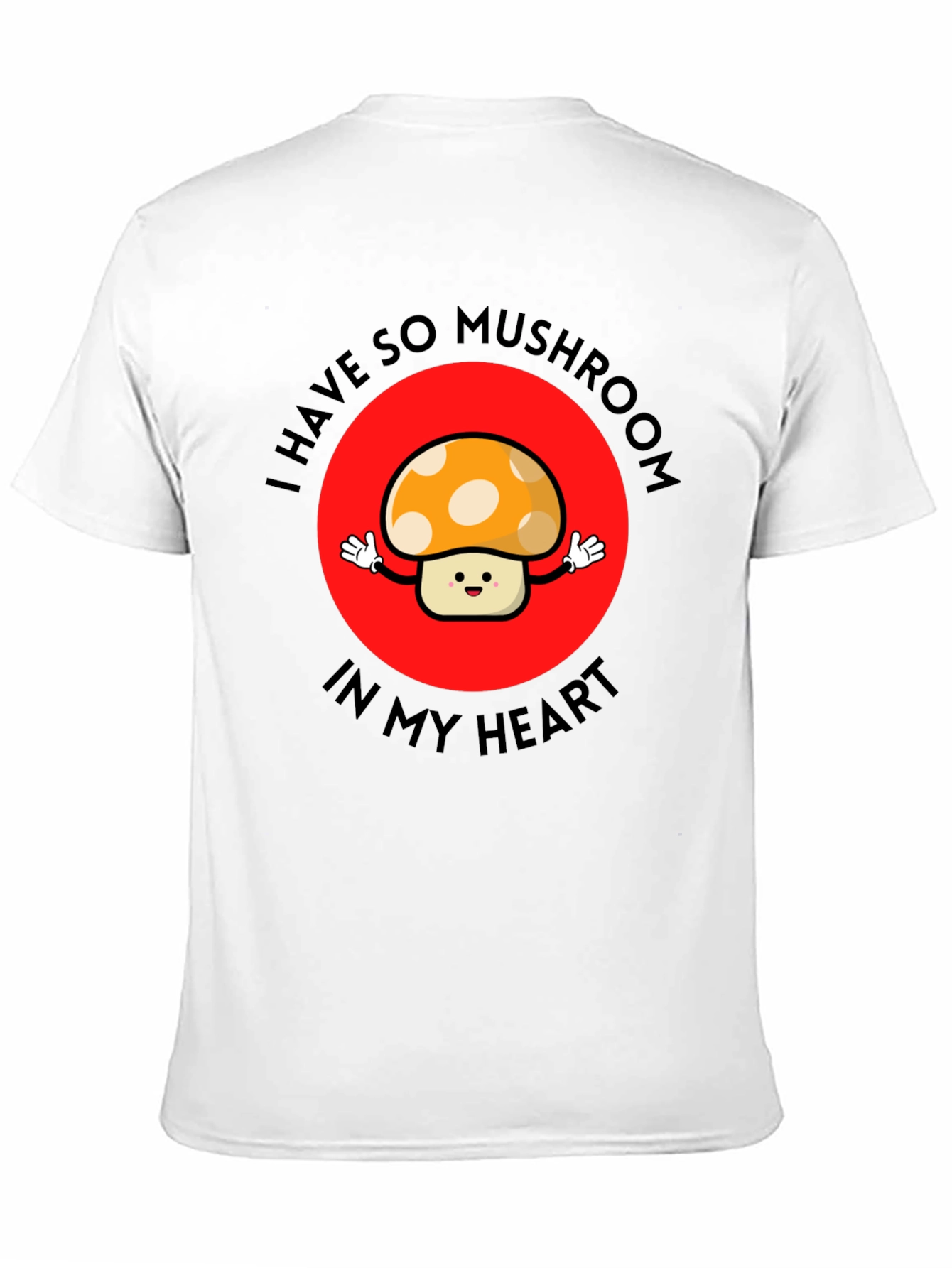 Black Mushroom Heart Graphic Tee - Cute & Playful T-Shirt view 11