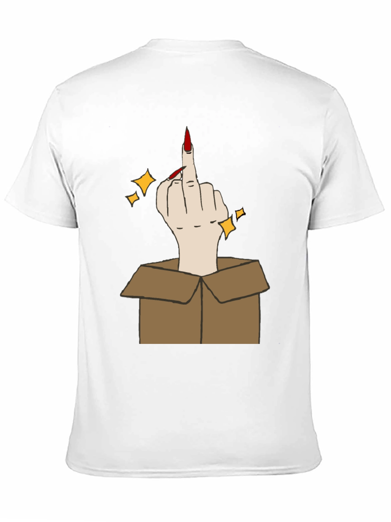 Black Middle Finger in a Box Graphic Tee view 11