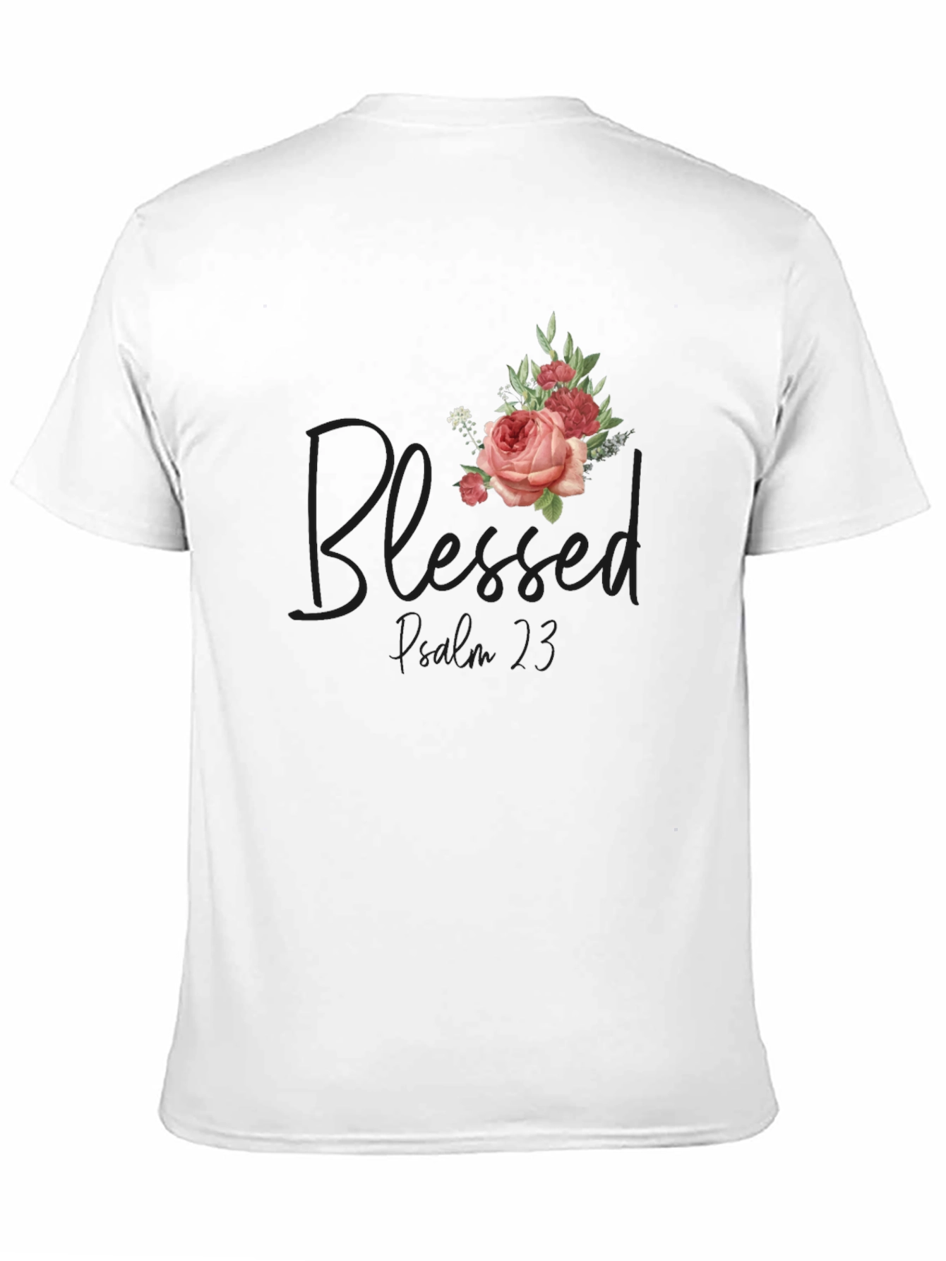 Black Blessed Proverbs 3:5 Floral T-Shirt view 11