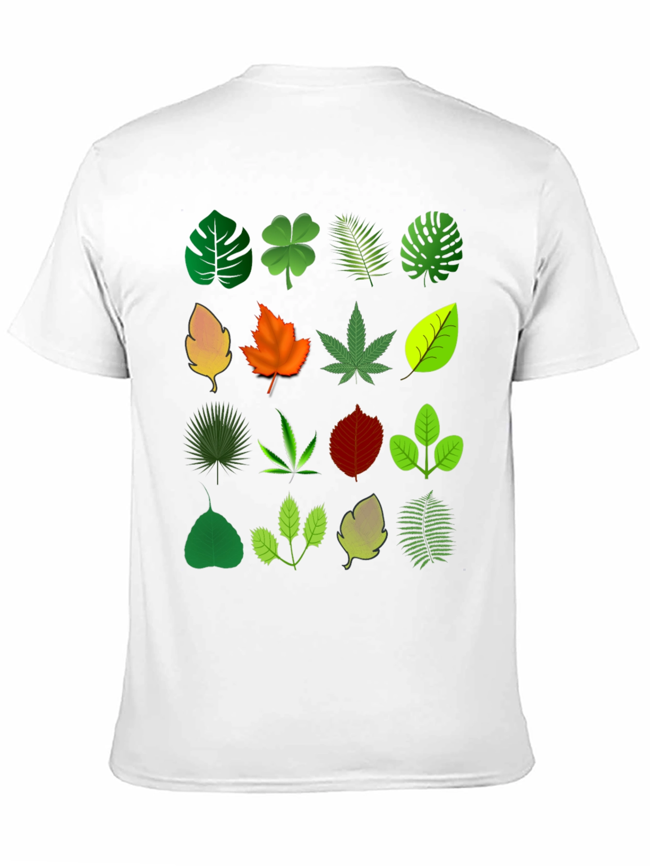 Black Leaf Pattern T-Shirt view 11