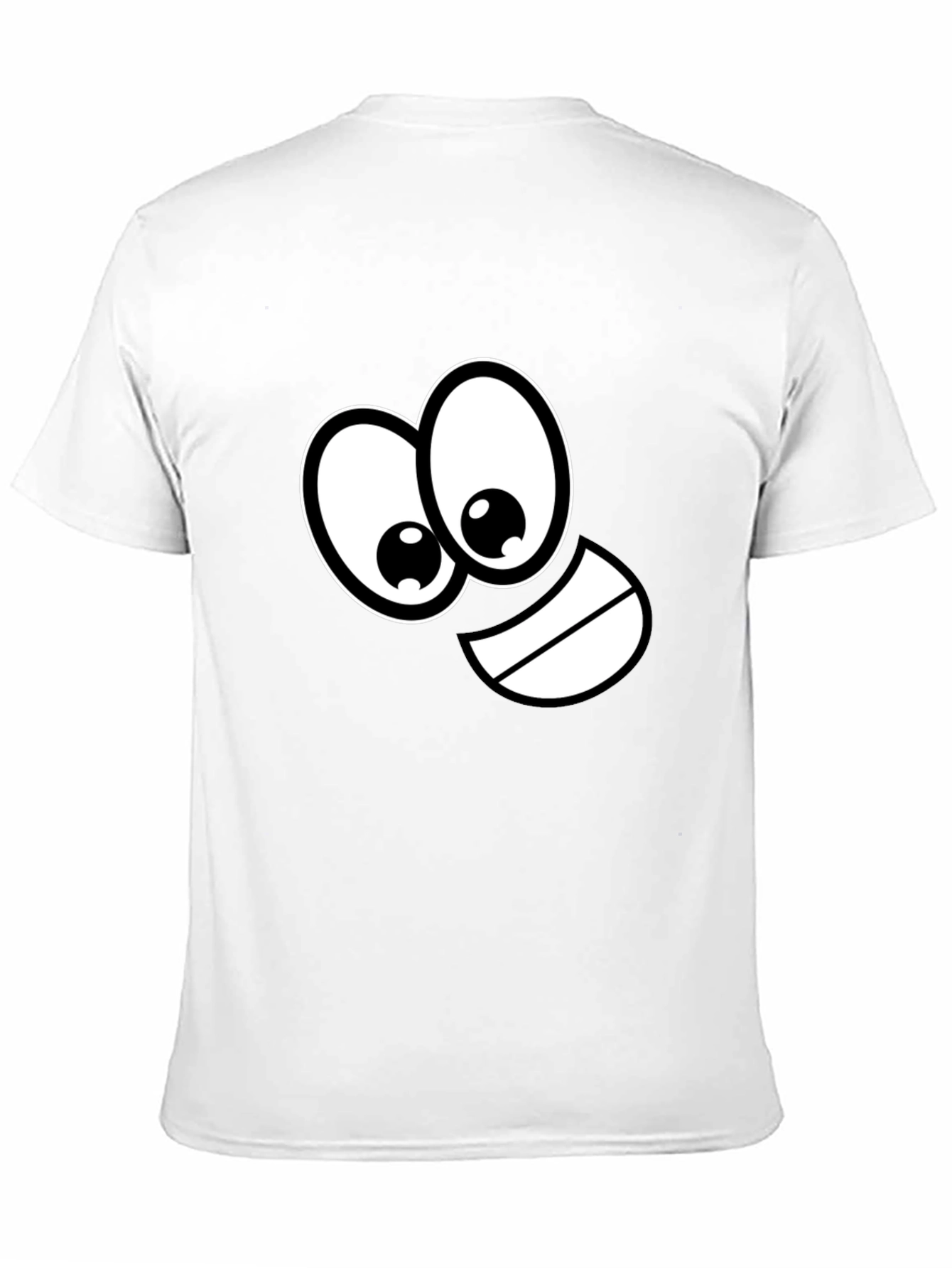 Black Funny Cartoon Face Black T-Shirt view 11