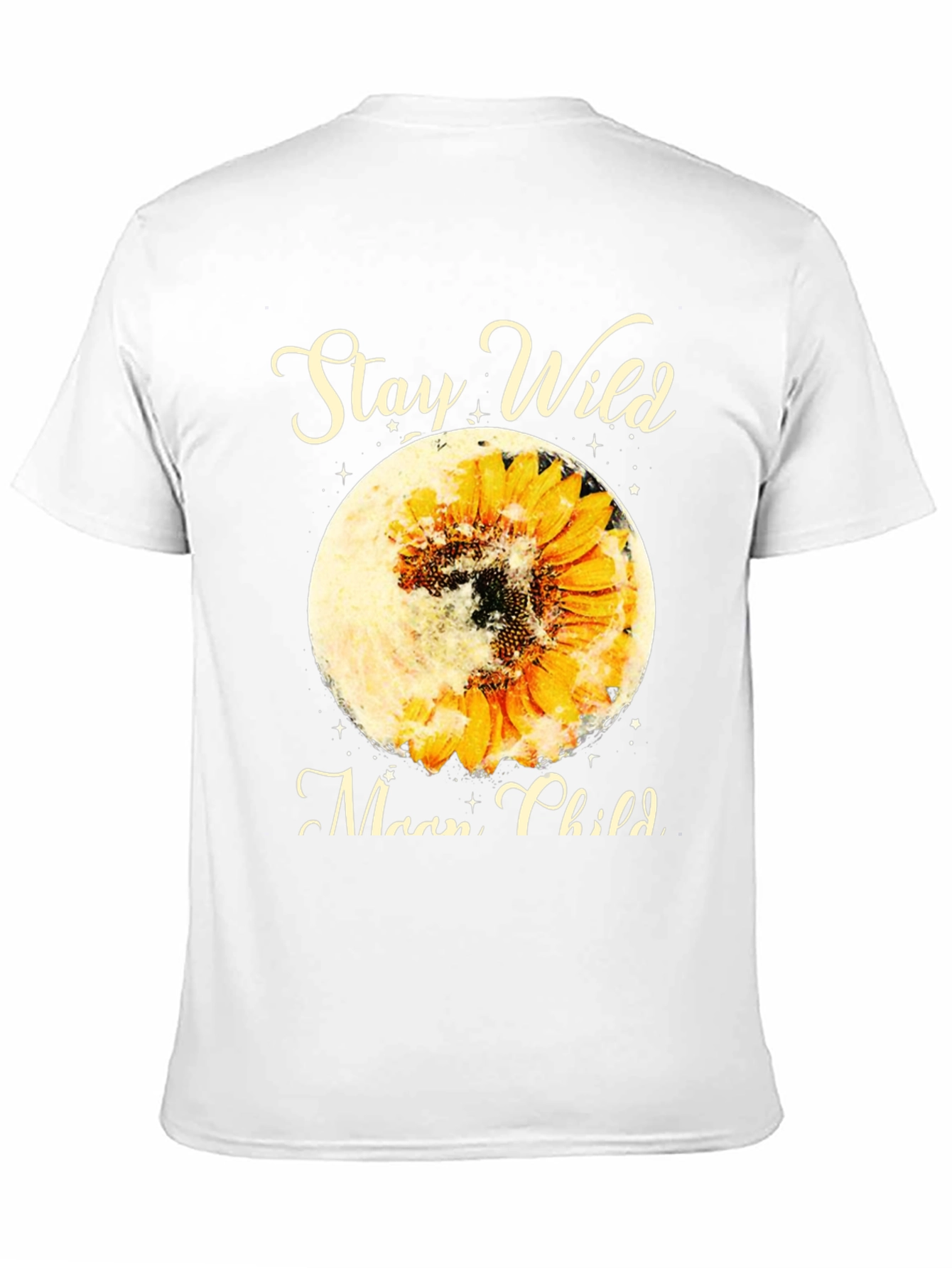 Black Stay Wild Moon Child Sunflower Graphic Tee view 11