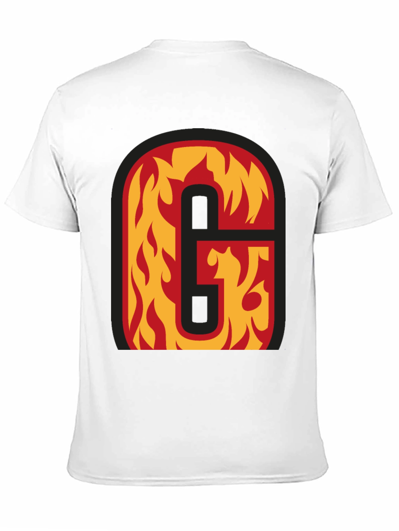 Black Fiery Letter 'G' Black T-Shirt view 11