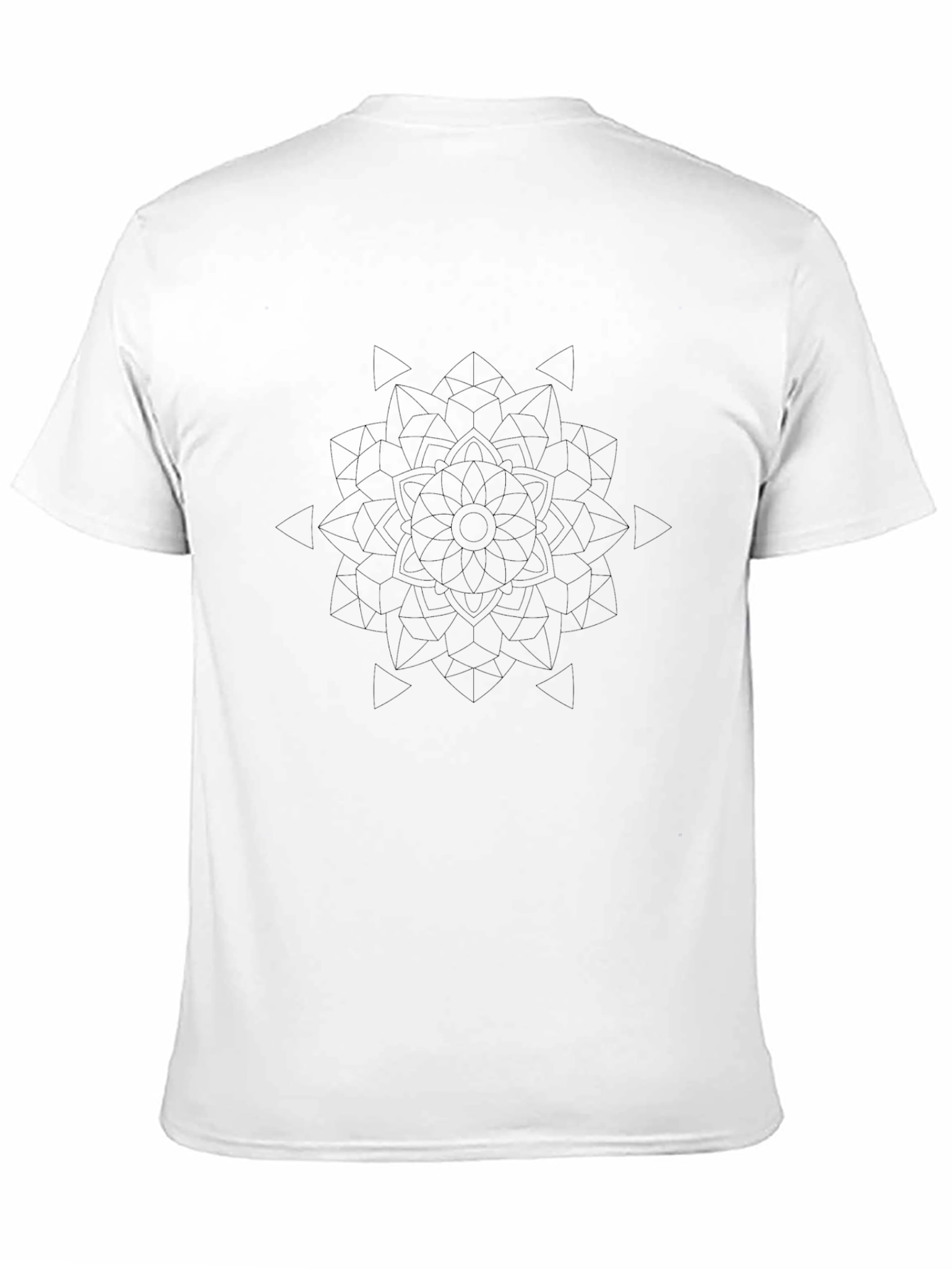 Black Geometric Mandala Graphic Print Black T-Shirt view 11