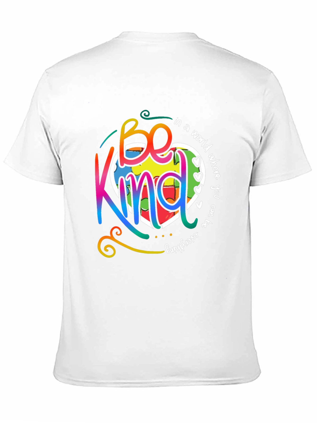 Black Be Kind T-Shirt - Colorful Autism Awareness Design view 11