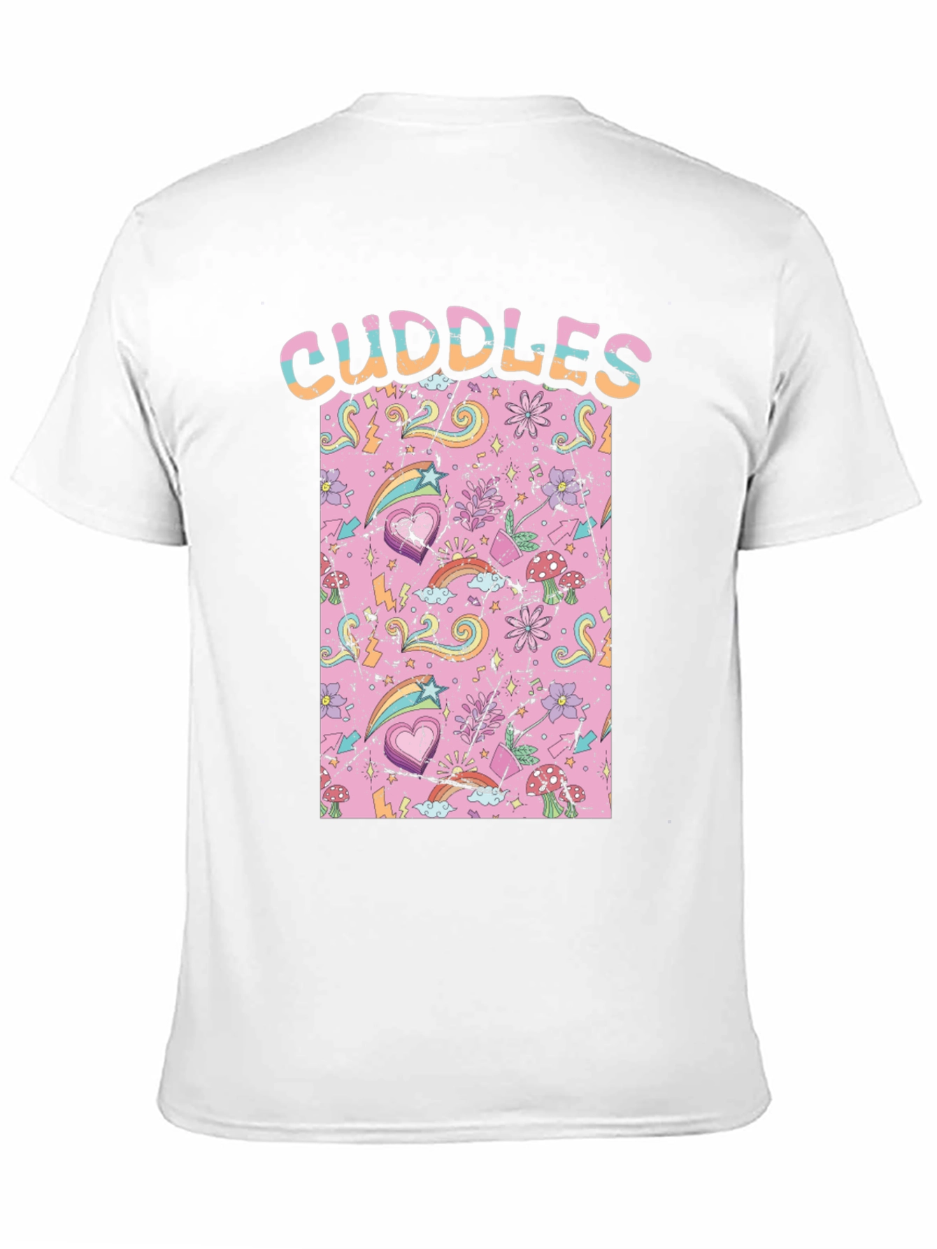 Black Cuddles Graphic Print Crew Neck T-Shirt view 11