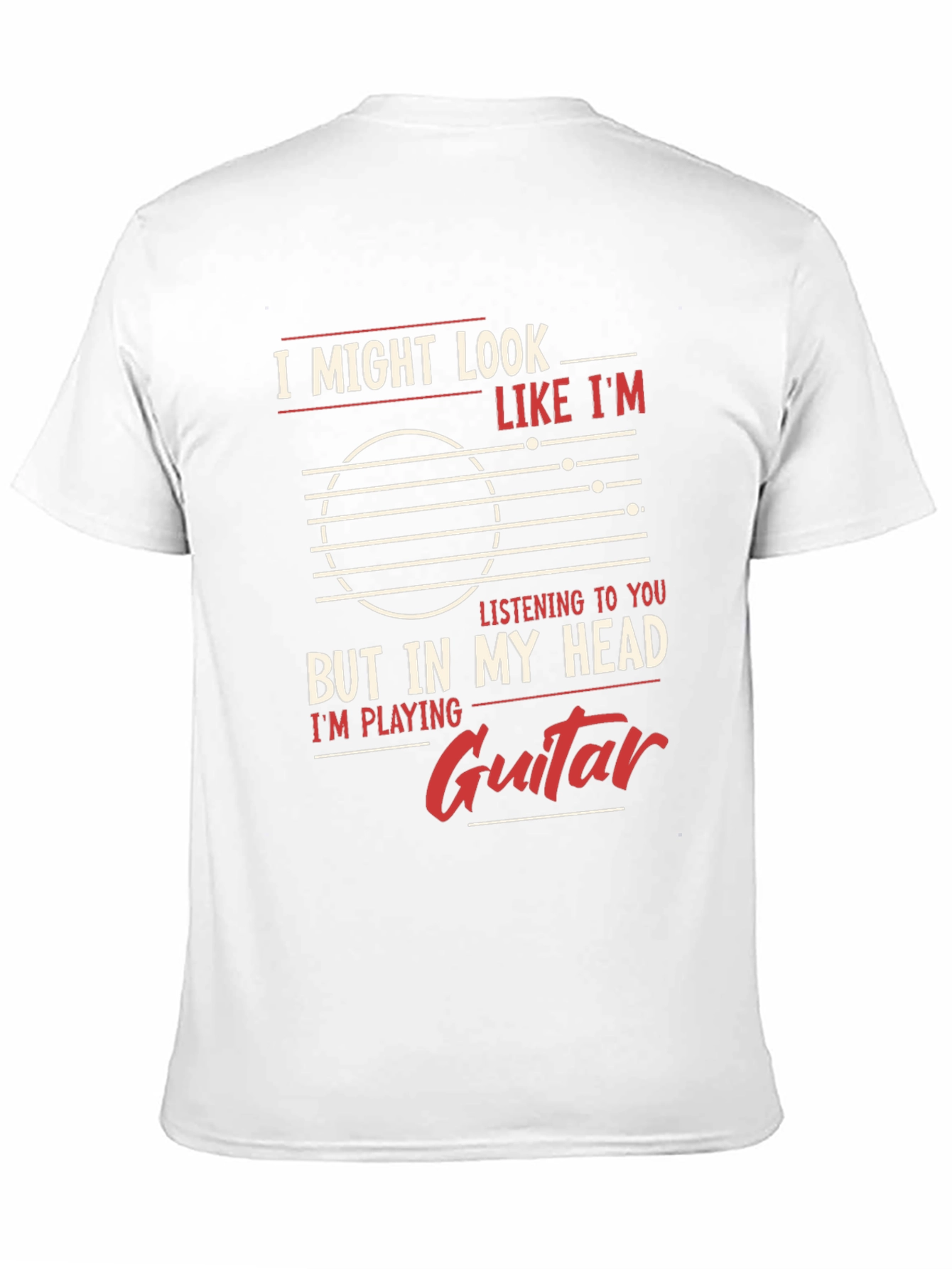 Black Guitar Player Mind T-Shirt - "But In My Head I'm Playing Guitar" view 11