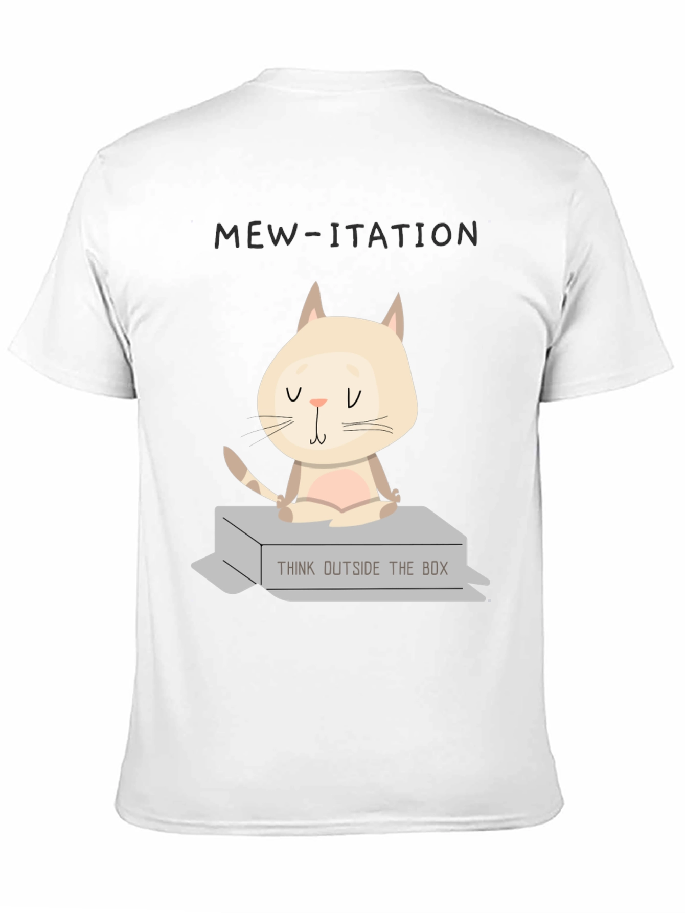Black Mew-ditation Cat Graphic T-Shirt: Think Outside the Box view 11