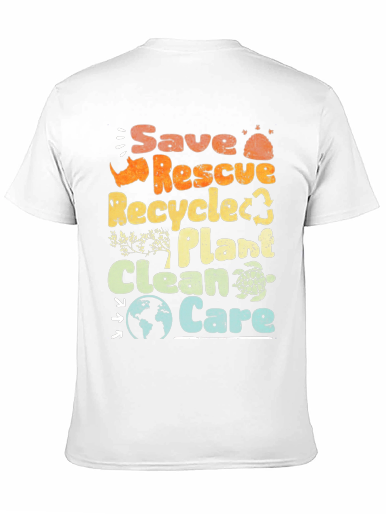 Black Eco-Friendly 'Save Rescue Recycle' Graphic T-Shirt view 11