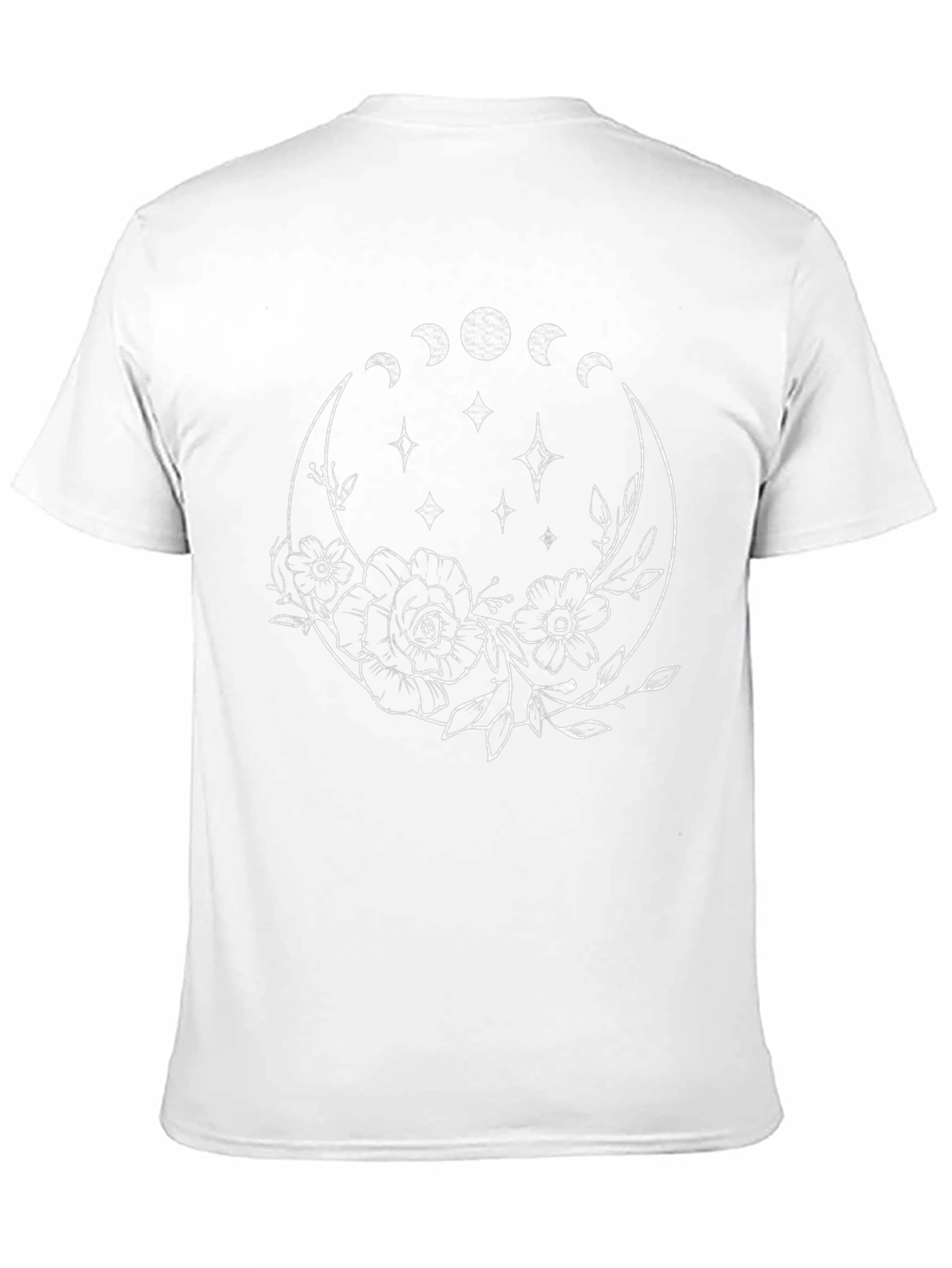 Black Moon Phase Floral Graphic T-Shirt - Celestial Design view 11