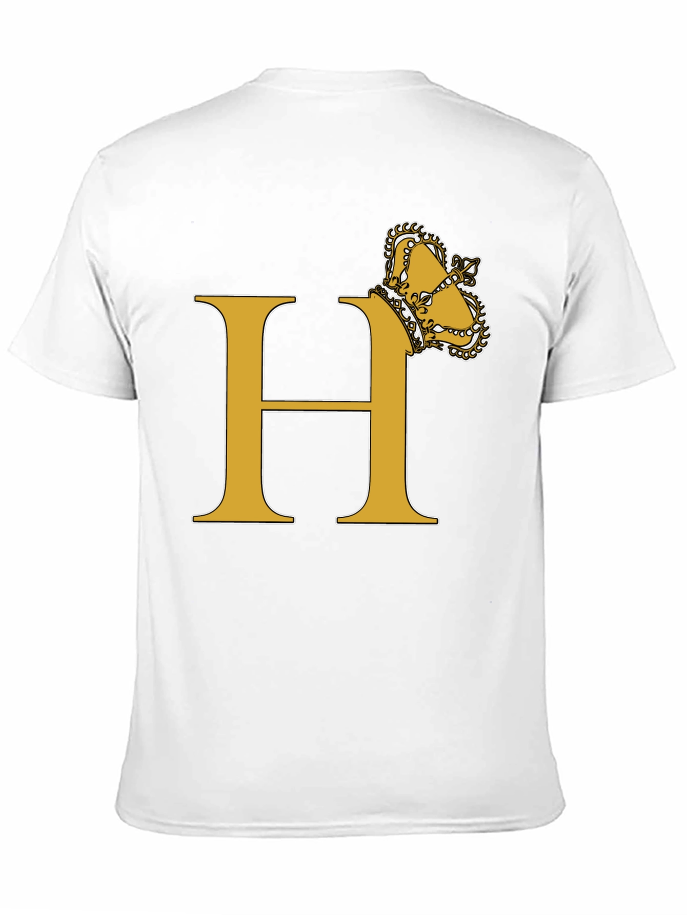 Black Crown Initial "H" T-Shirt - Stylish Monogram Tee view 11