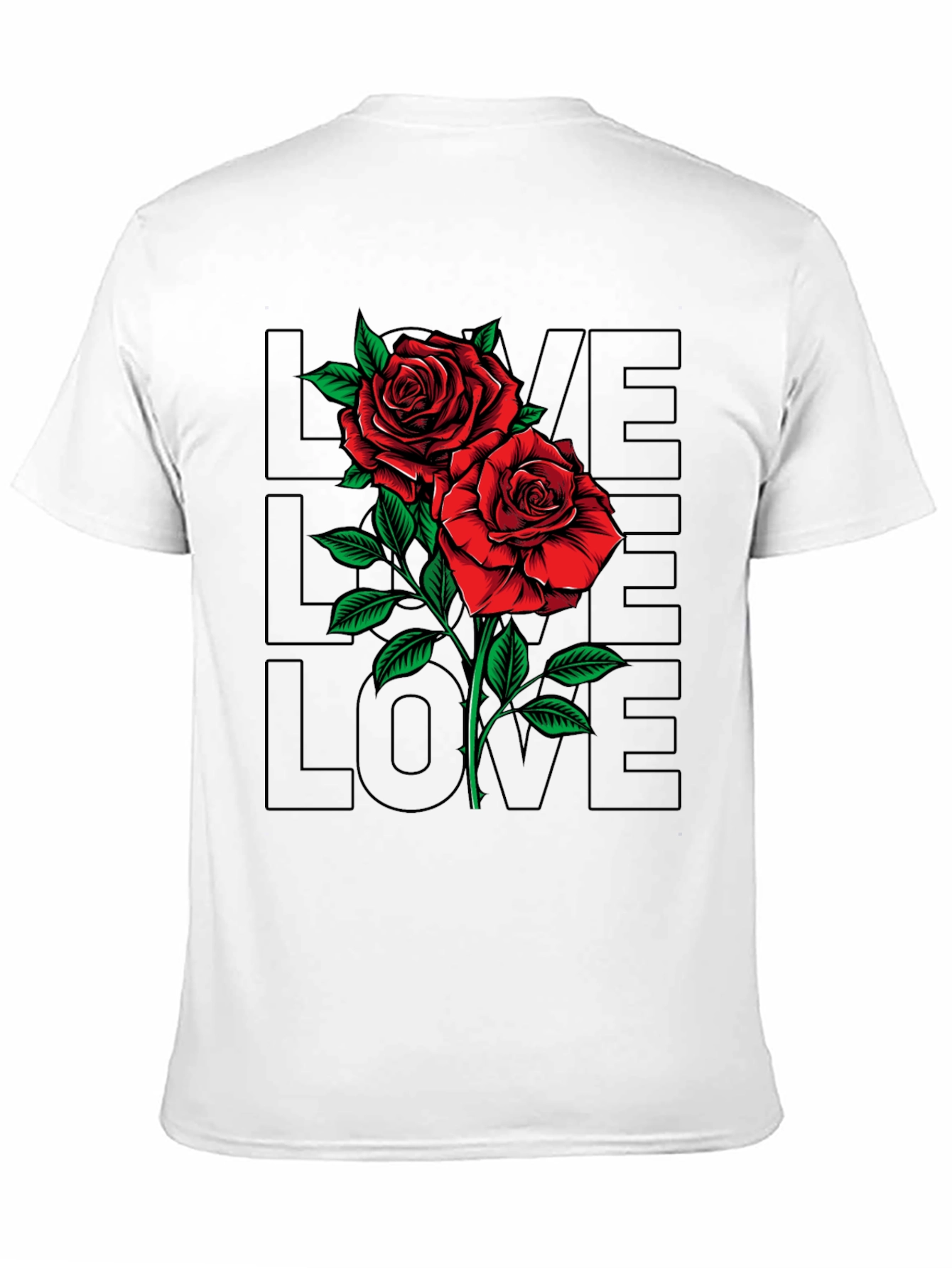 Black Rose Love Graphic T-Shirt - Men's Black Tee view 11