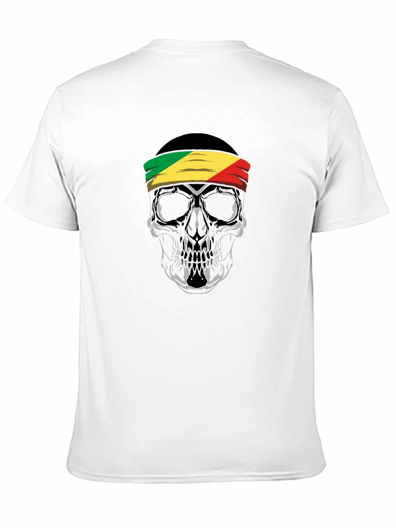 Black Skull Headband T-Shirt - Republic of Congo view 11