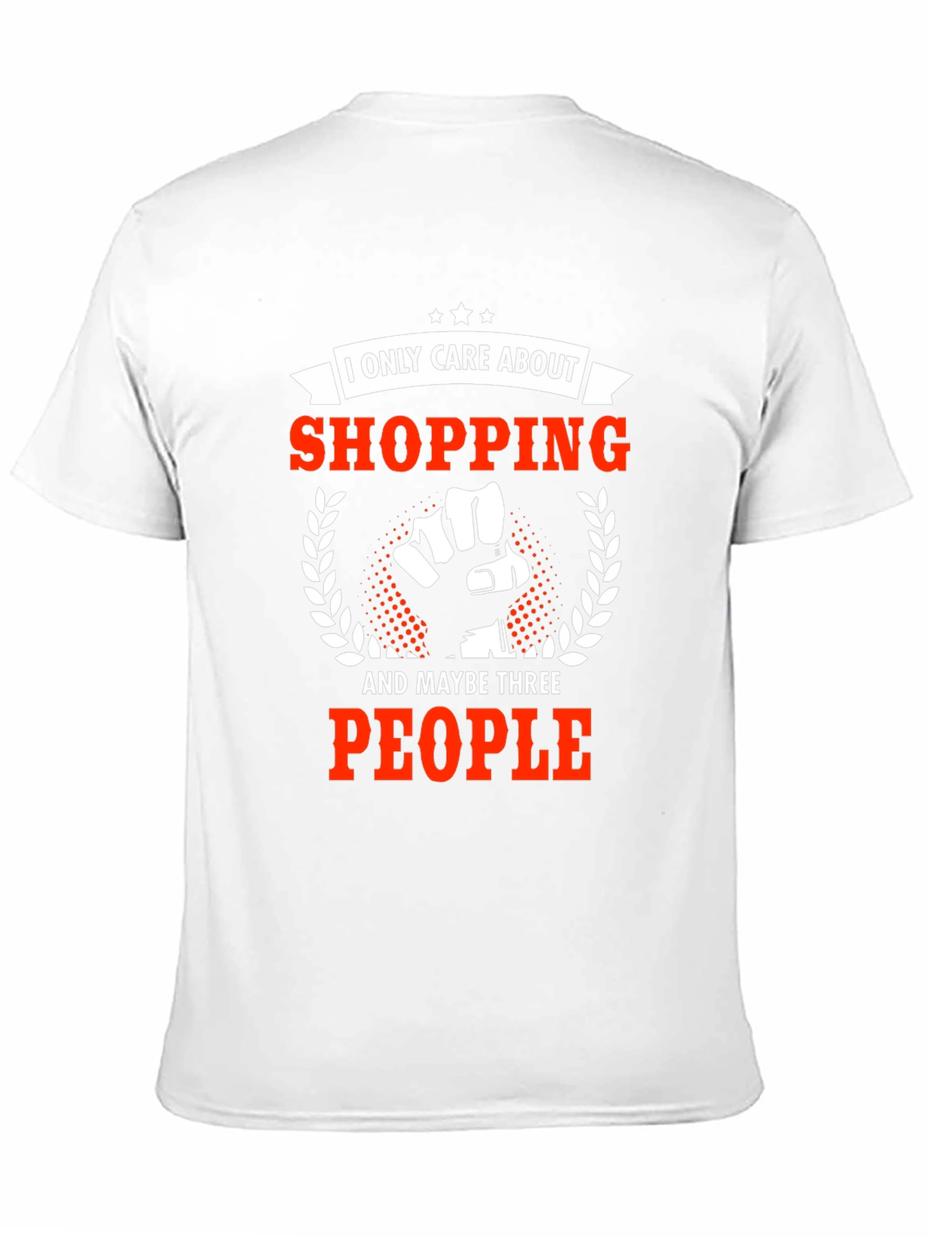 Black Funny Shopping T-Shirt - I Only Care About Shopping view 11