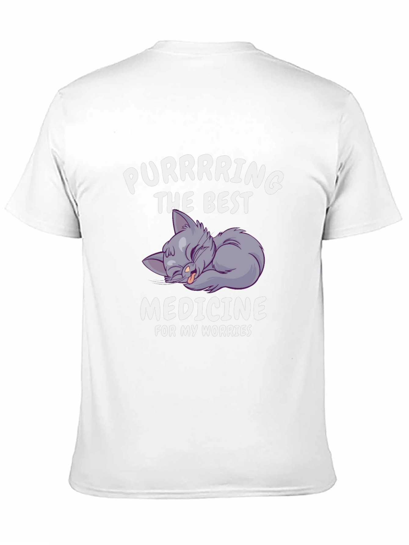 Black Purrring Cat T-Shirt - The Best Medicine For Worries view 11