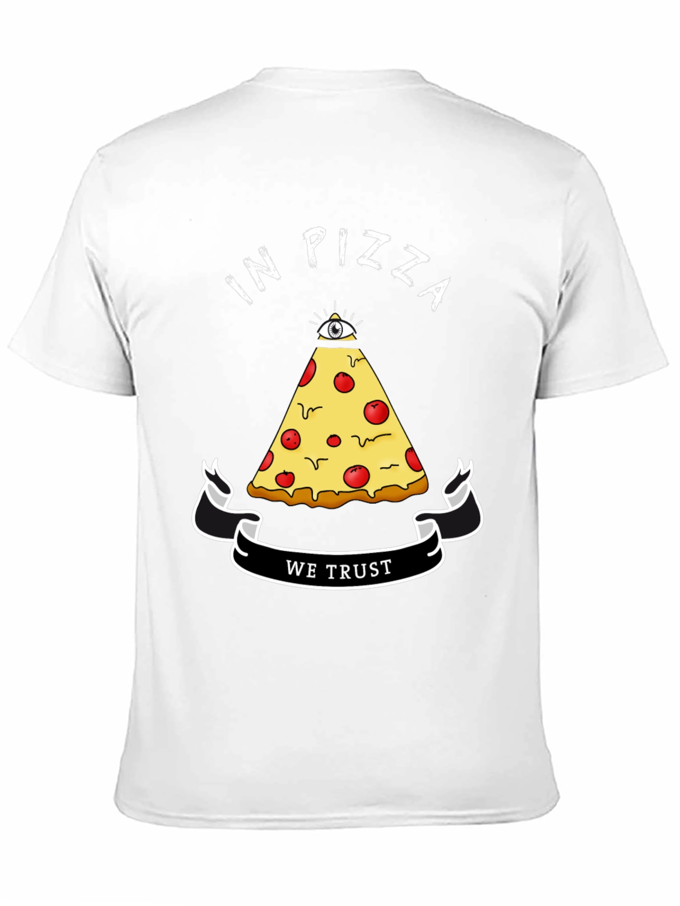 Black In Pizza We Trust Graphic T-Shirt view 11