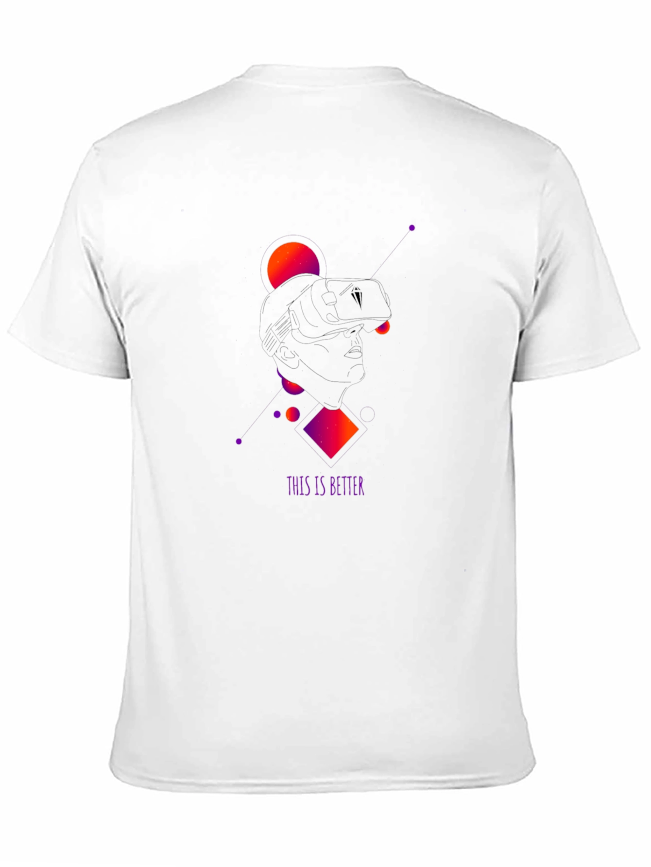 Black Modern Geometric Black T-Shirt view 11