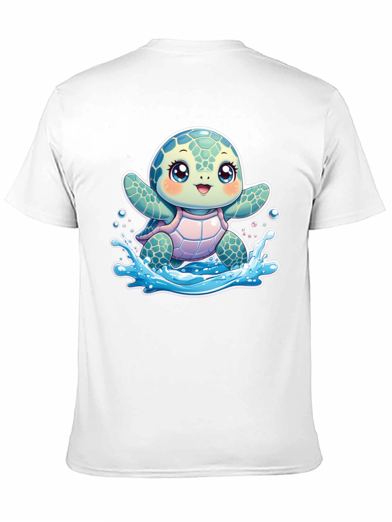 Black Cute Turtle Graphic Black T-Shirt view 11