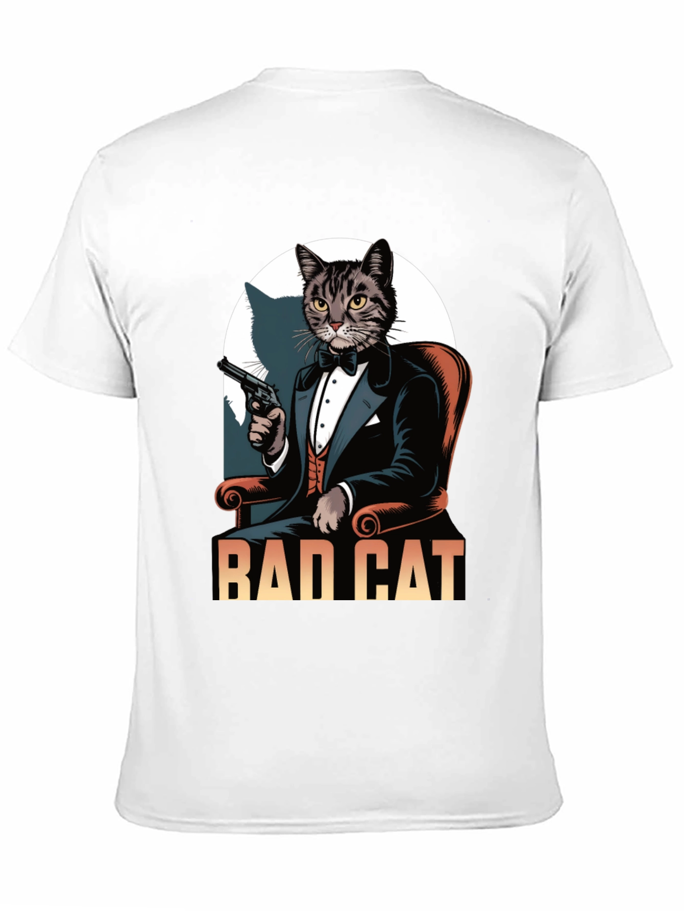 Black Bad Cat Tuxedo T-Shirt view 11