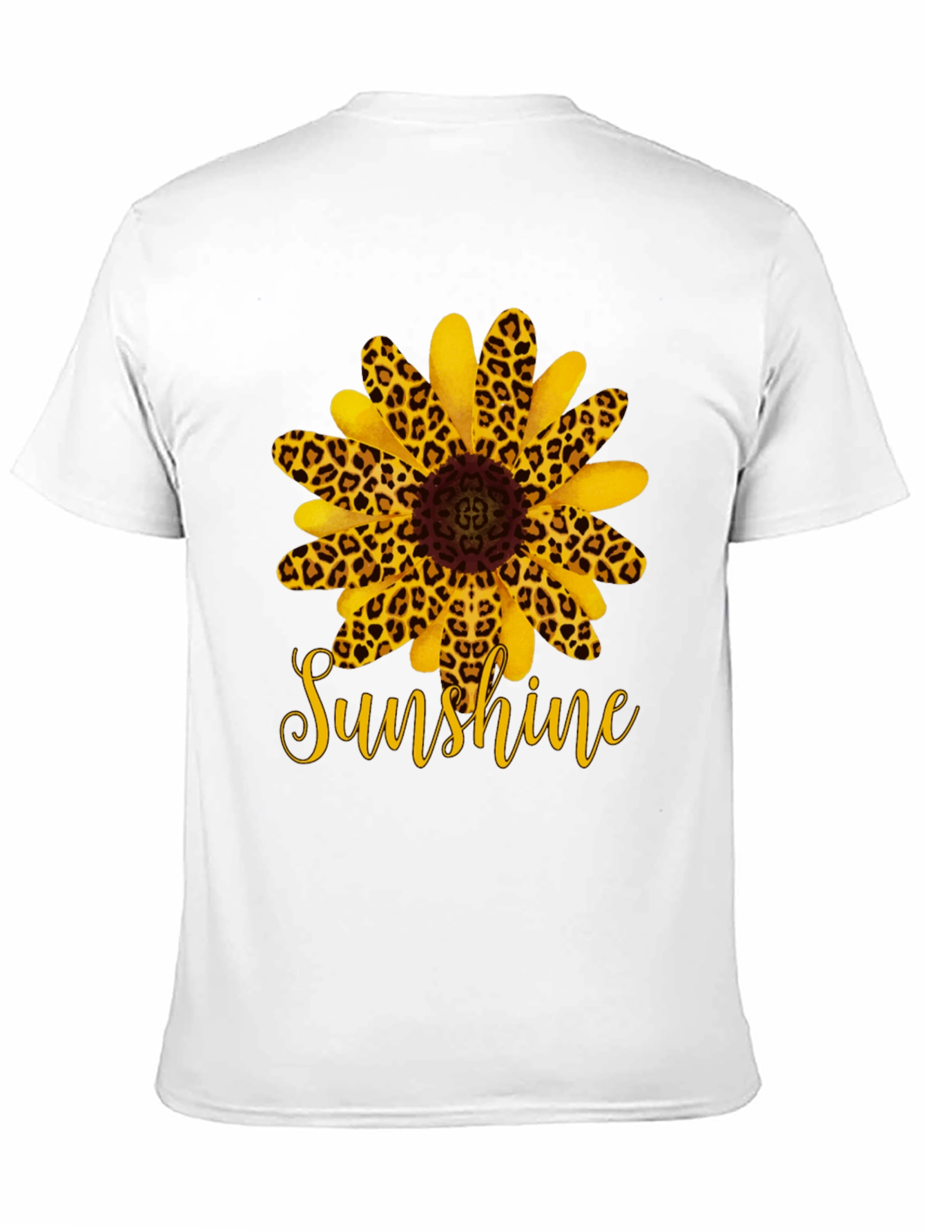 Black Leopard Sunflower 'Sunshine' Black T-Shirt view 11