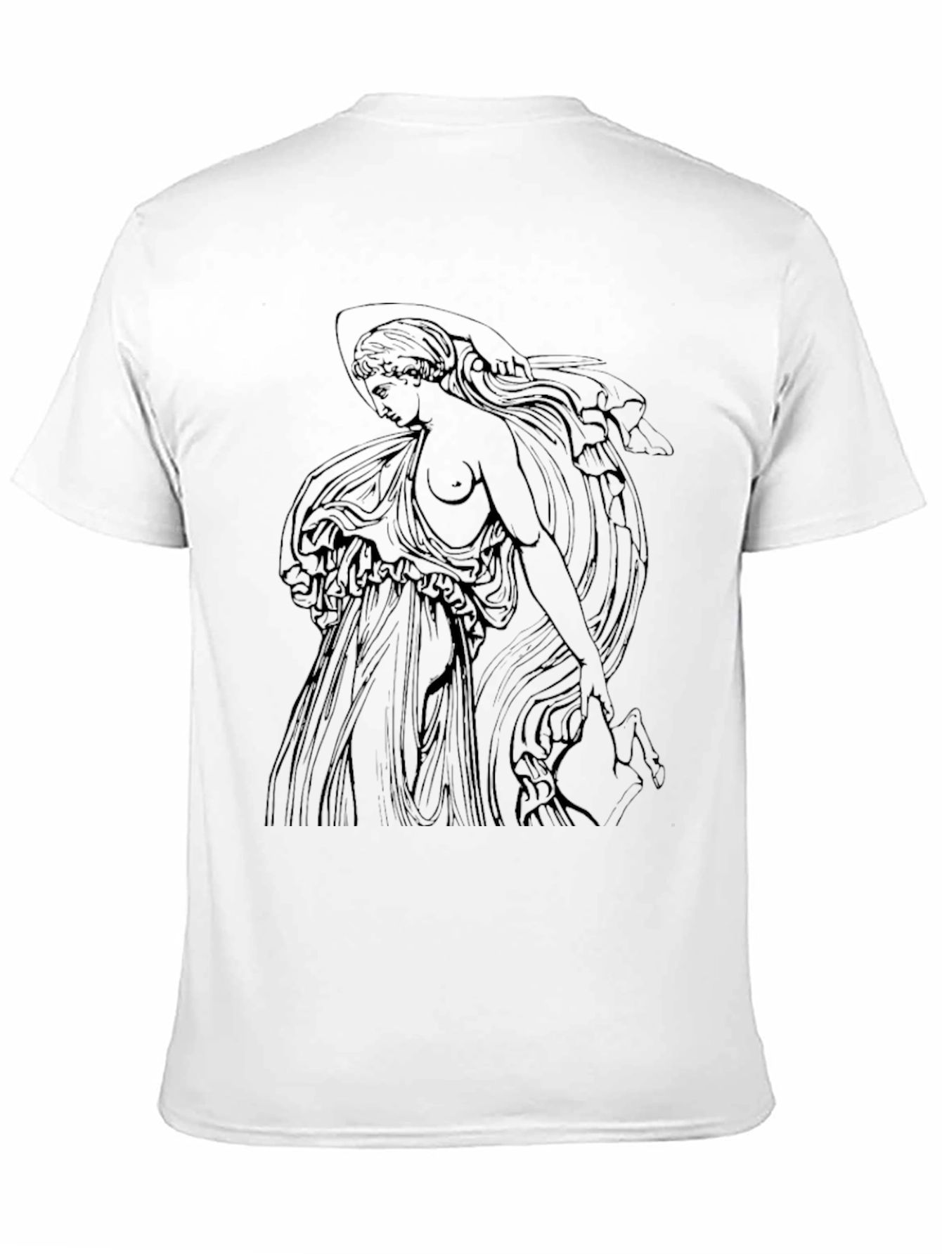 Black Classical Figure Graphic Black T-Shirt view 11