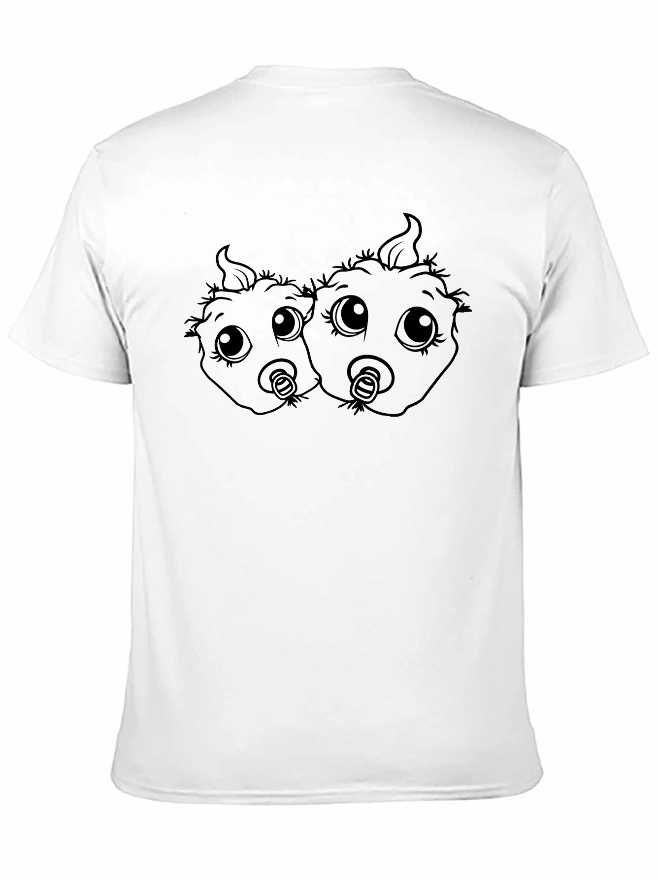 Twin Babies Graphic Tee - Soft Black Cotton - 11