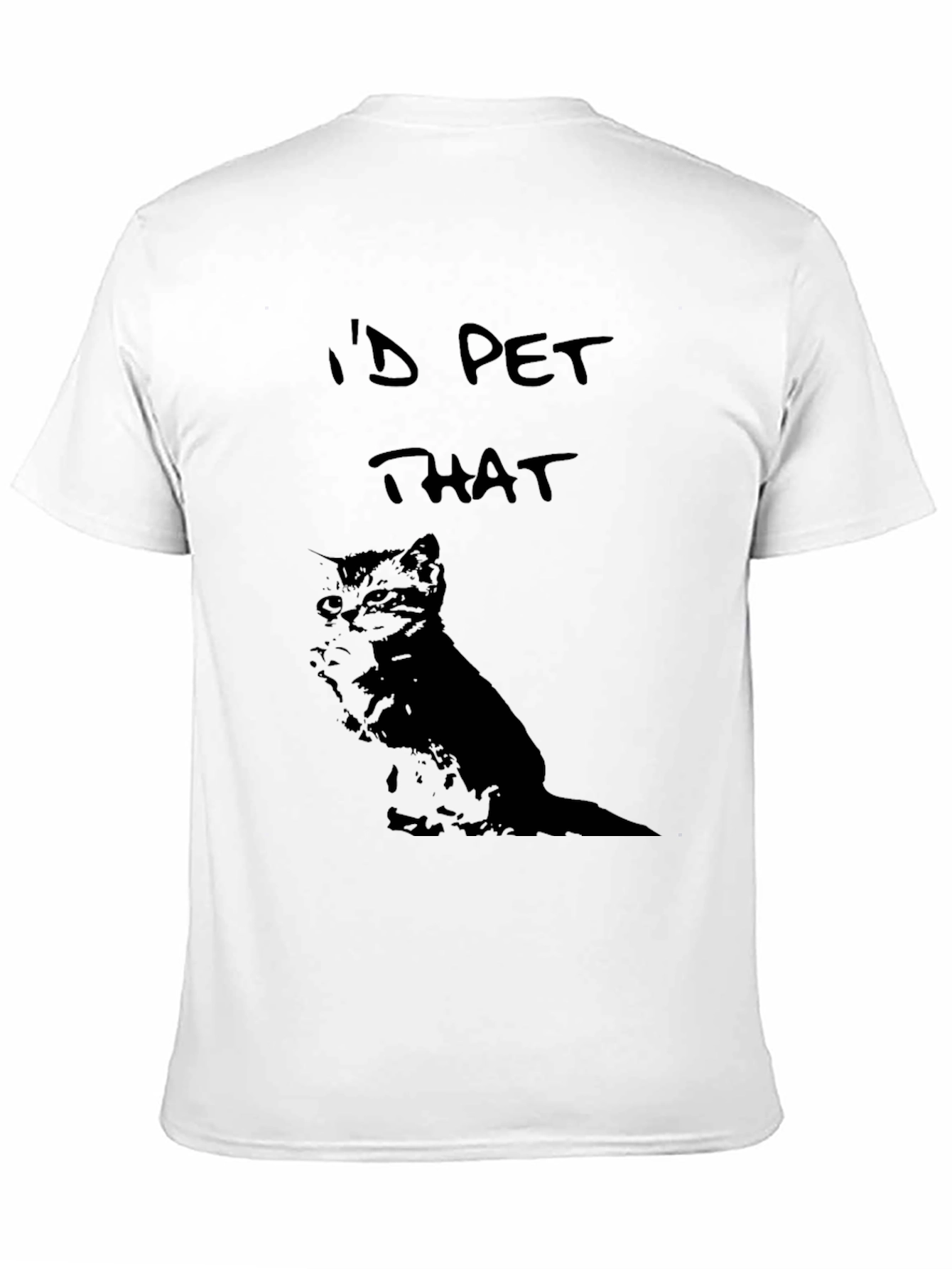 Black I'd Pet That Cat Graphic Tee - Soft Cotton Comfort view 11