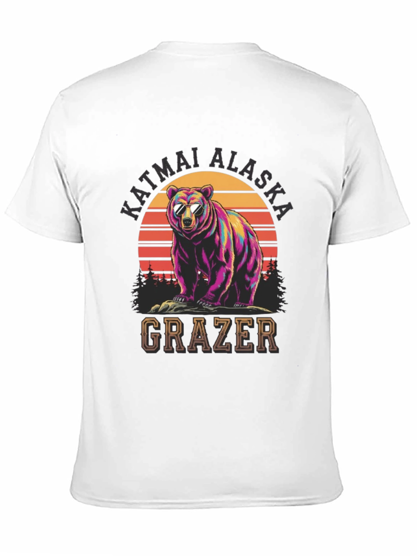 Black Katmai Alaska Bear Grazer Graphic T-Shirt view 11
