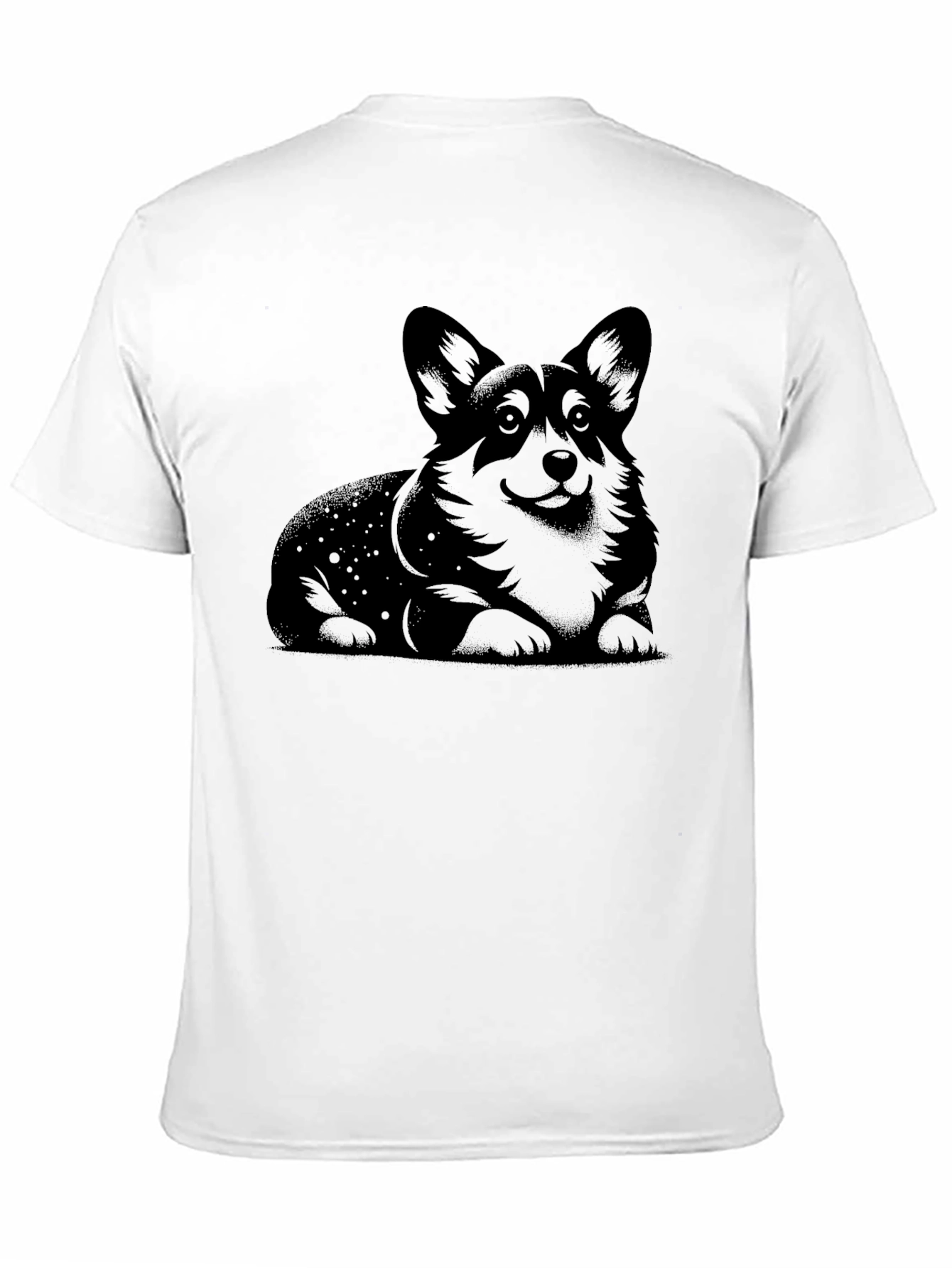 Black Corgi Dog Graphic Print Black T-Shirt view 11