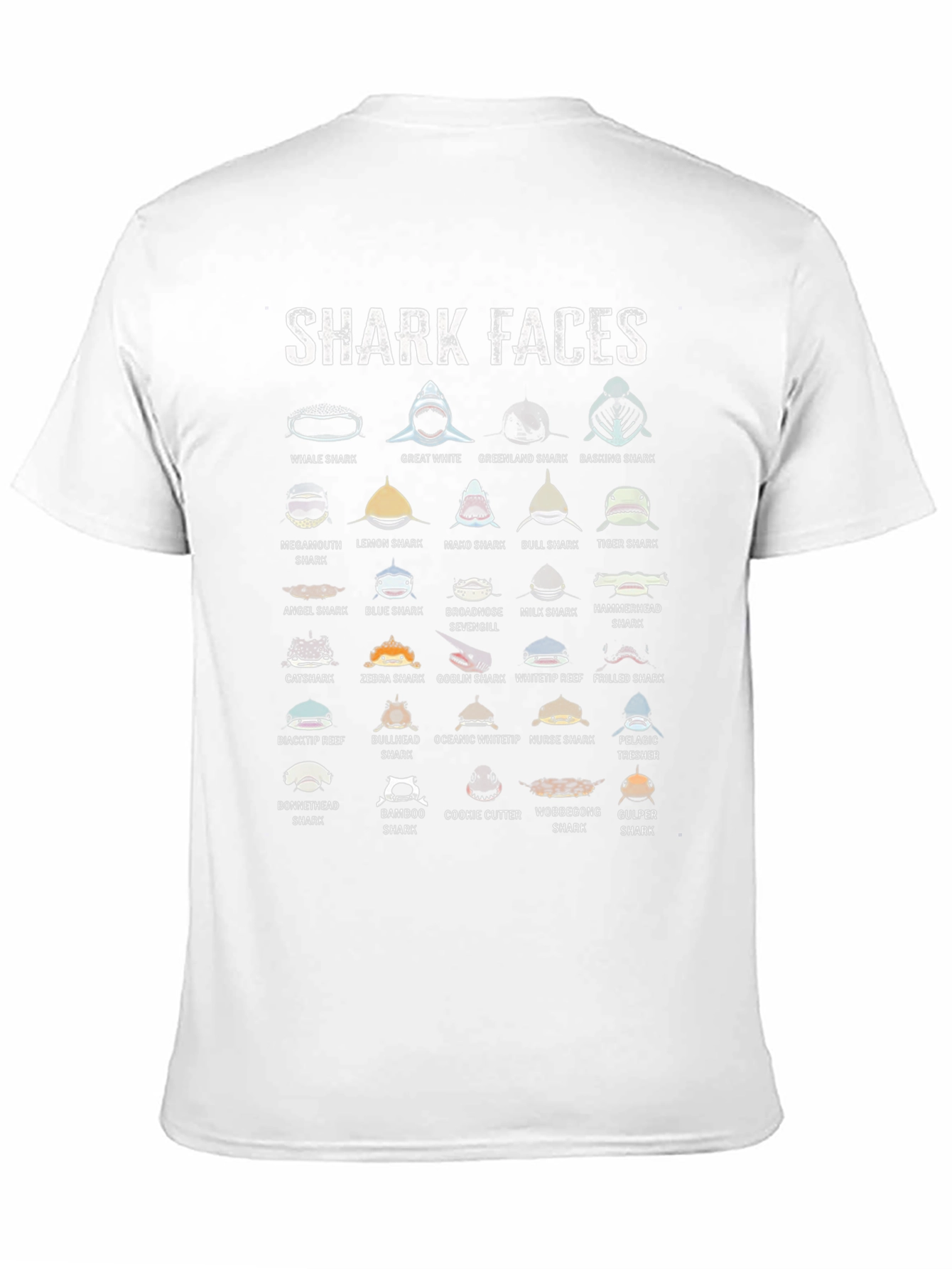 Black Shark Faces Graphic Print T-Shirt view 11