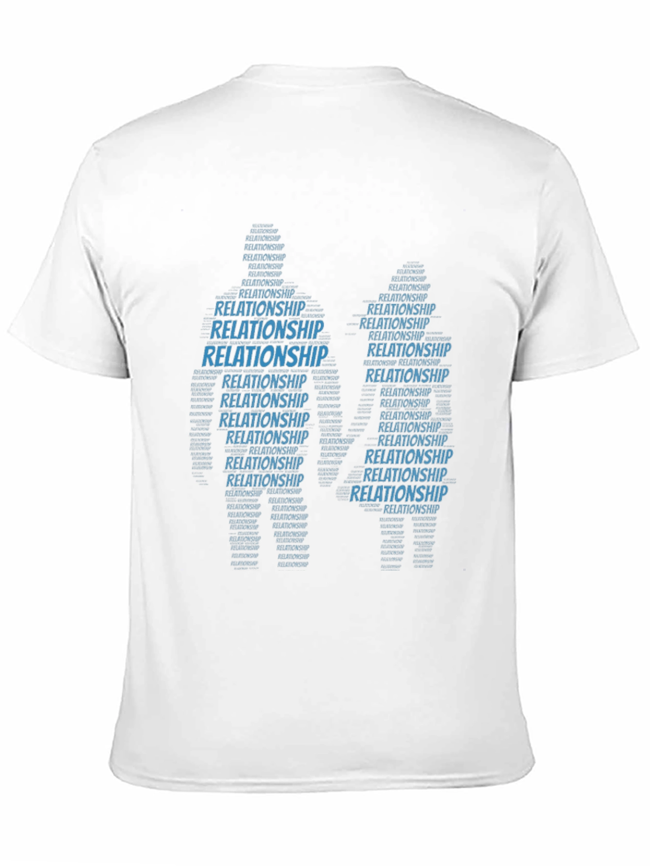 Black Relationship Word Art T-Shirt, Black Crew Neck view 11