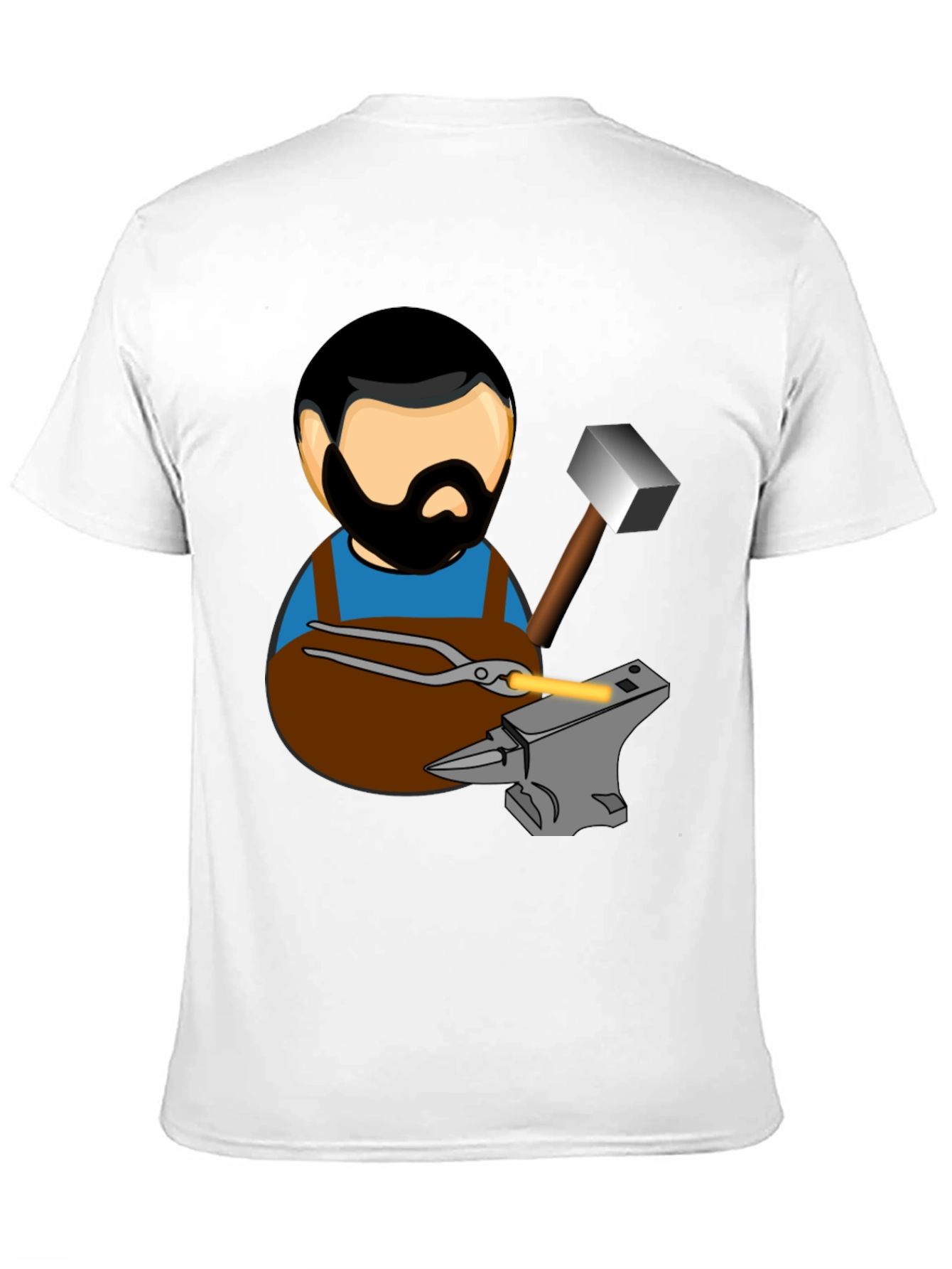 Black Blacksmith T-Shirt Cartoon Anvil Hammer Forge view 11