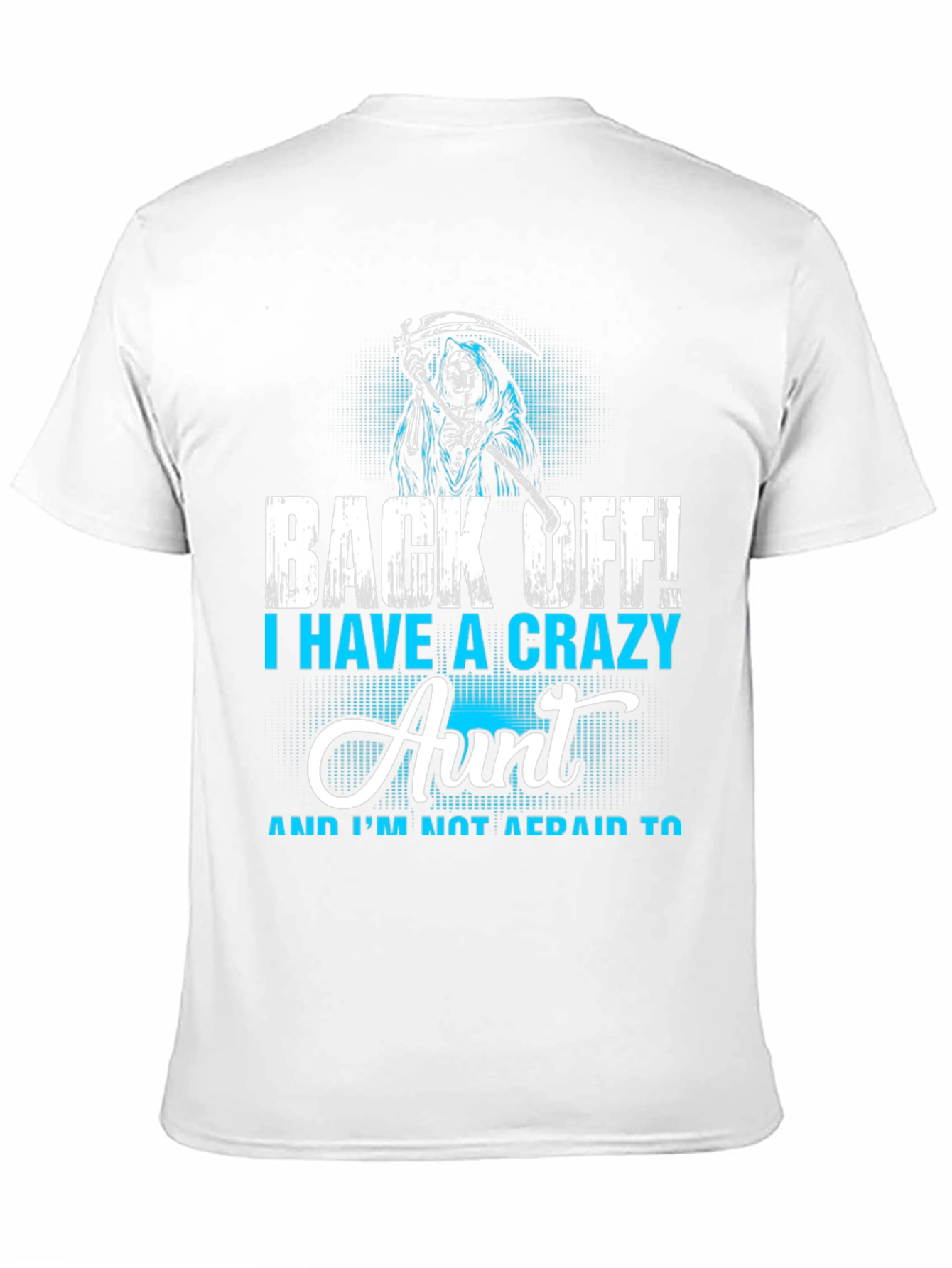 Black Crazy Aunt T-Shirt - Grim Reaper Design view 11