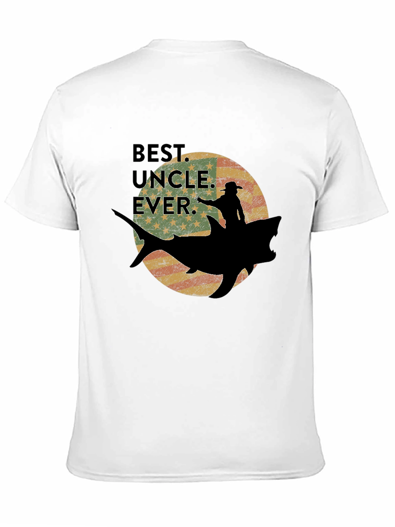 Black Best Uncle Ever Shark Rider Graphic Tee view 11