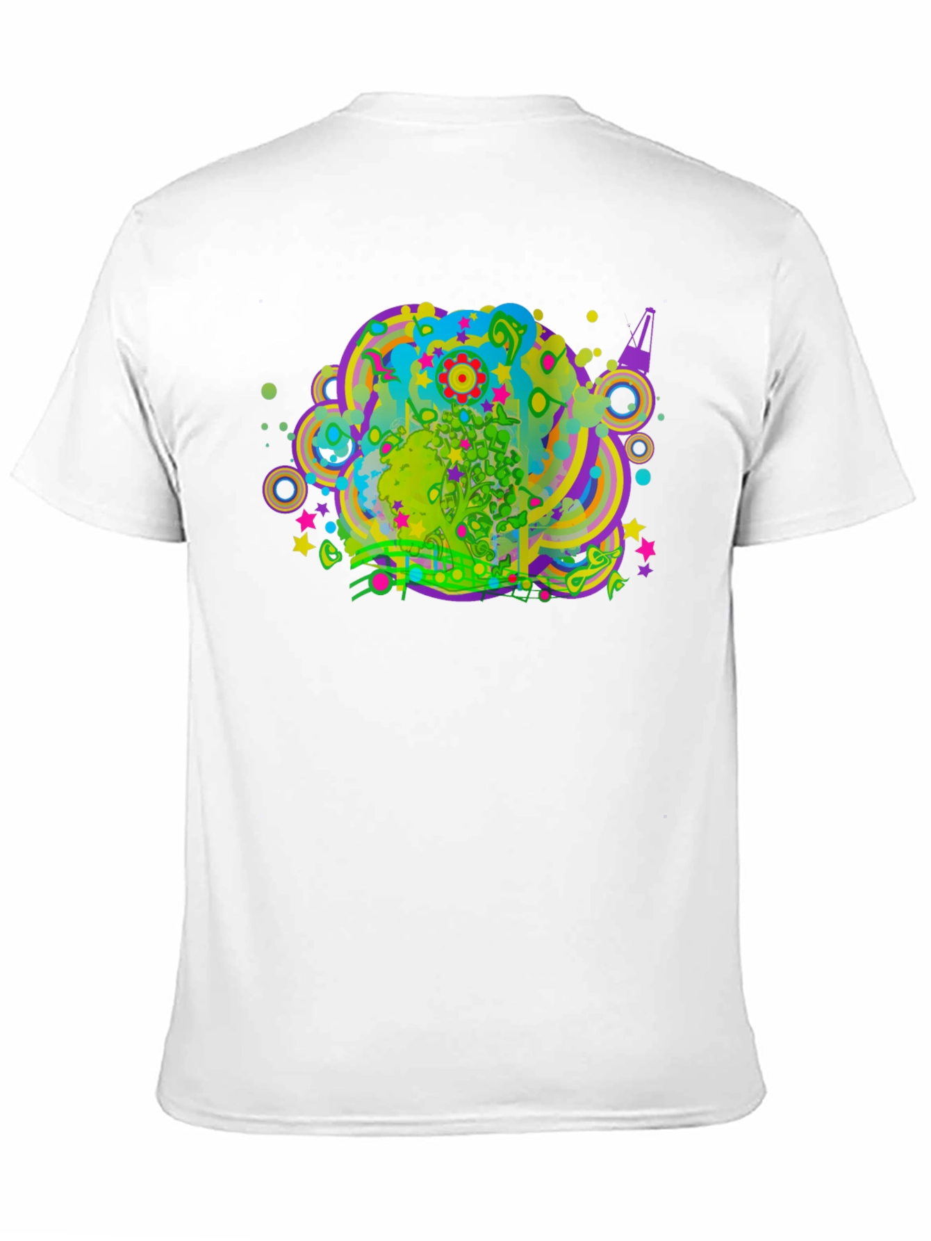 Black Psychedelic Graphic Print Black T-Shirt view 11