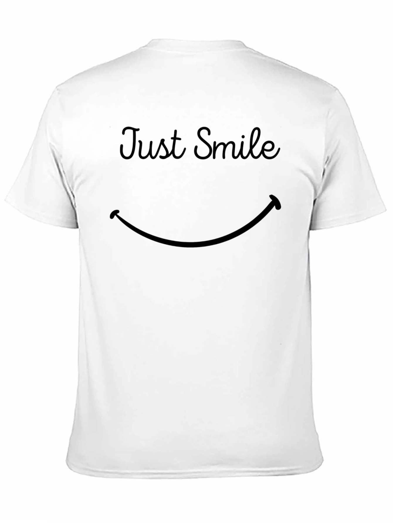 Black Just Smile T-Shirt - Classic Crew Neck Tee view 11