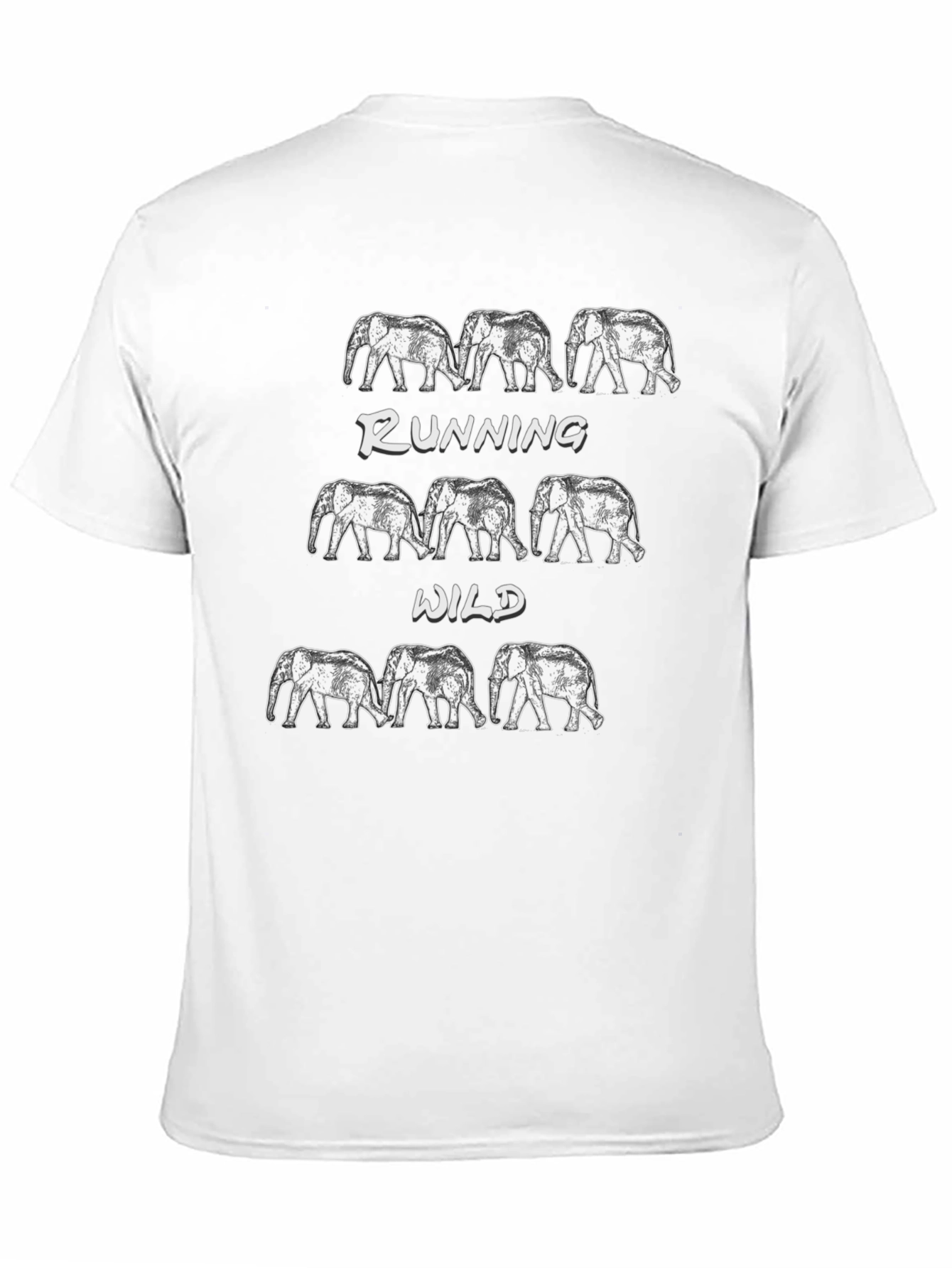 Black Running Wild Elephant Graphic Tee view 11