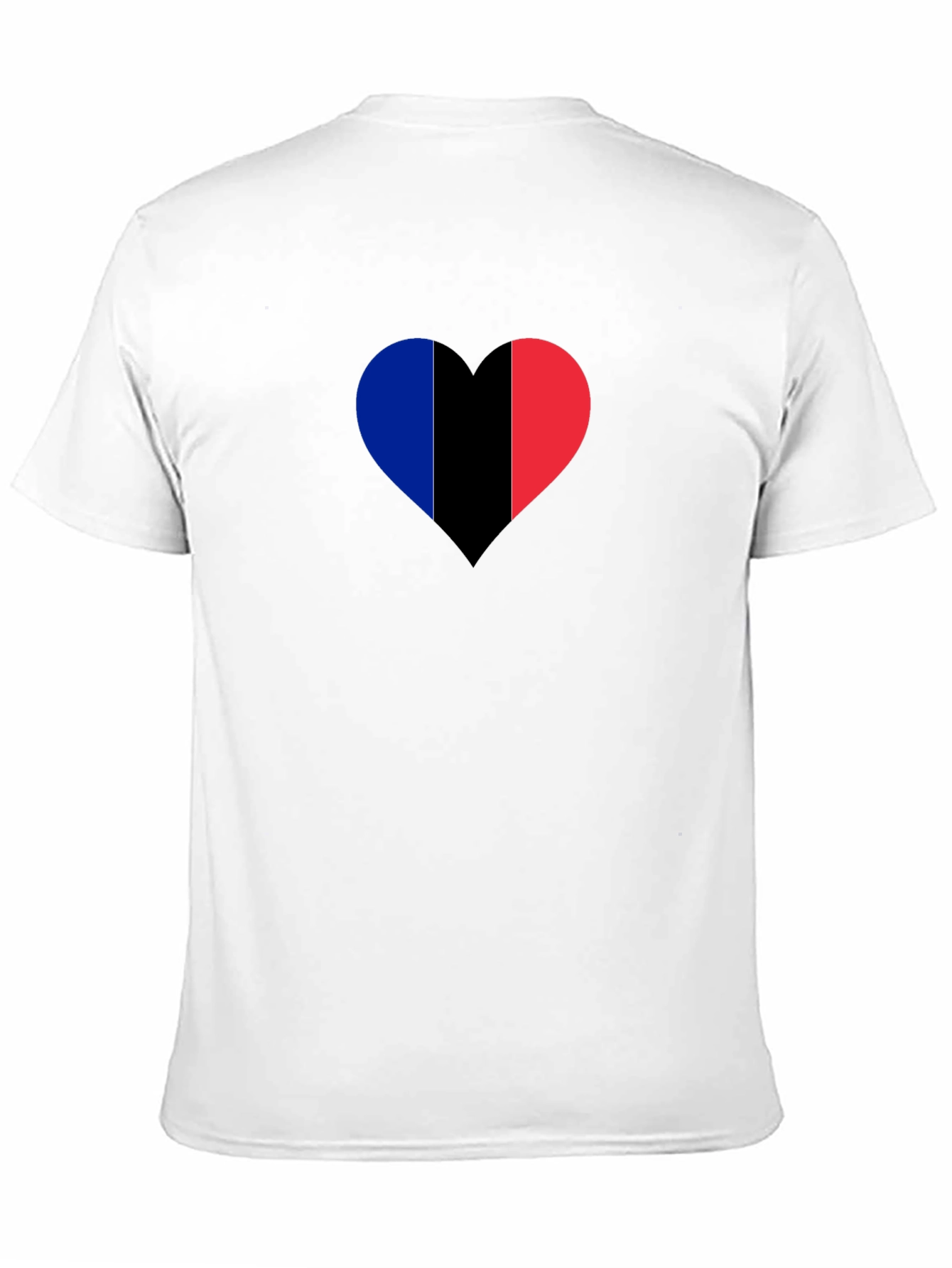 Black Heart France Flag Graphic Black T-Shirt view 11