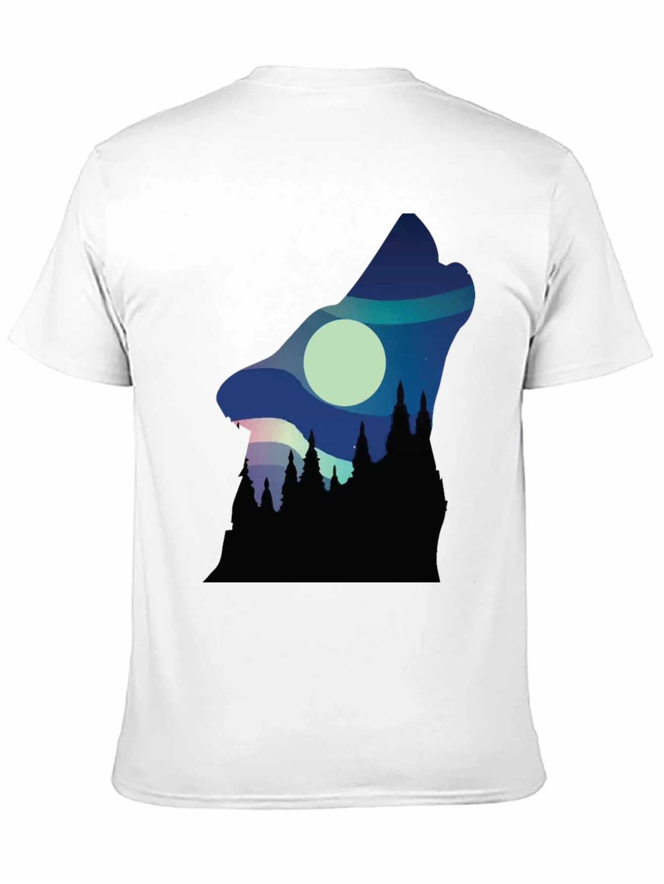 Black Wolf Howl Silhouette Graphic Tee - Black view 11